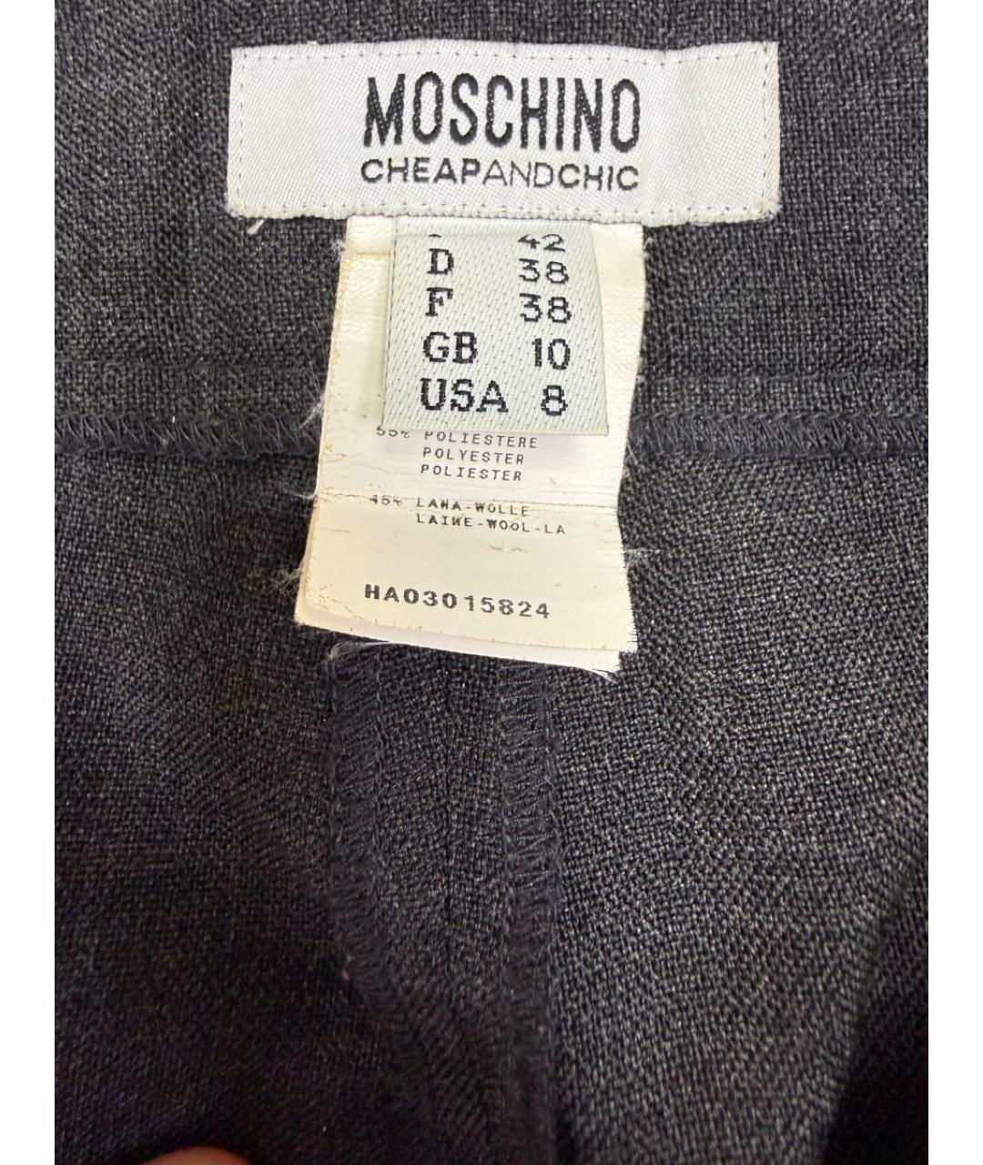 MOSCHINO Серые прямые брюки, фото 3
