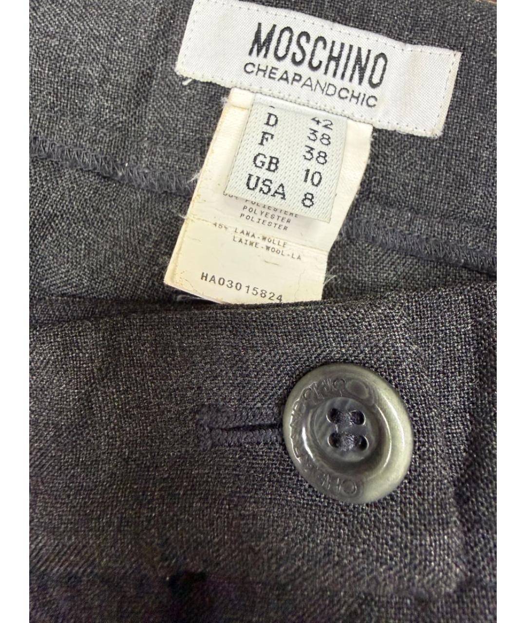 MOSCHINO Серые прямые брюки, фото 4