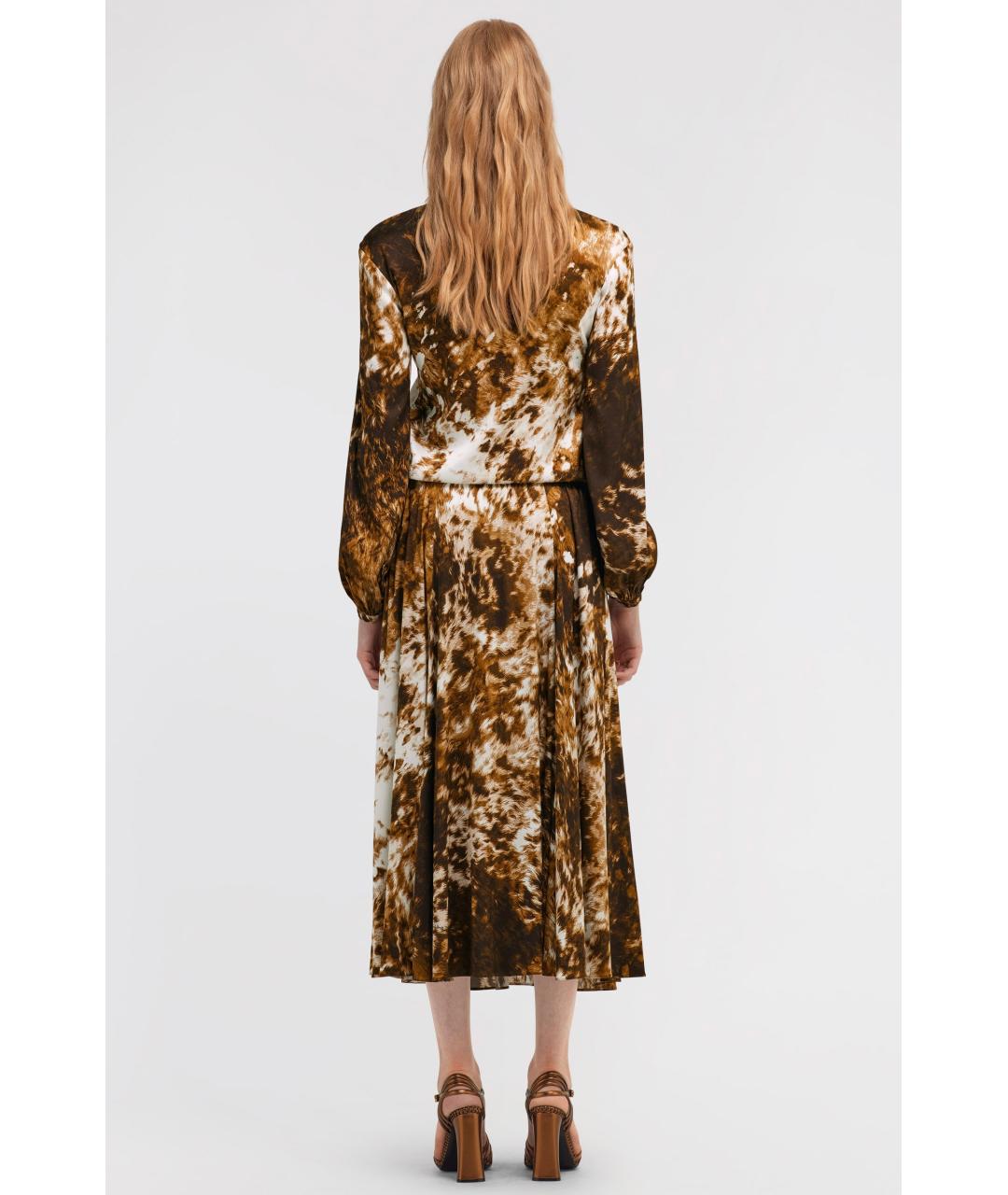 ROBERTO CAVALLI Коричневое вискозное коктейльное платье, фото 5