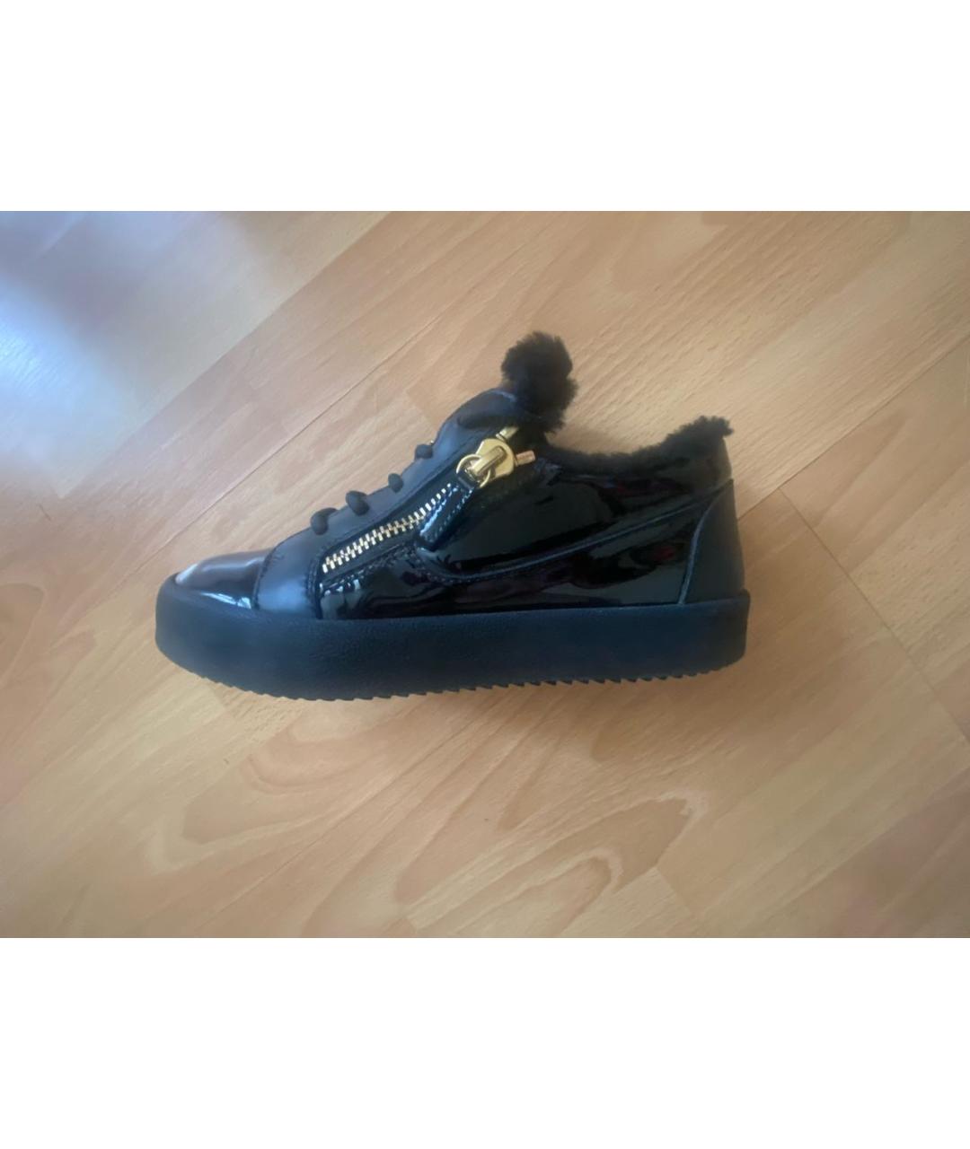 GIUSEPPE ZANOTTI DESIGN Черные кожаные кеды, фото 9