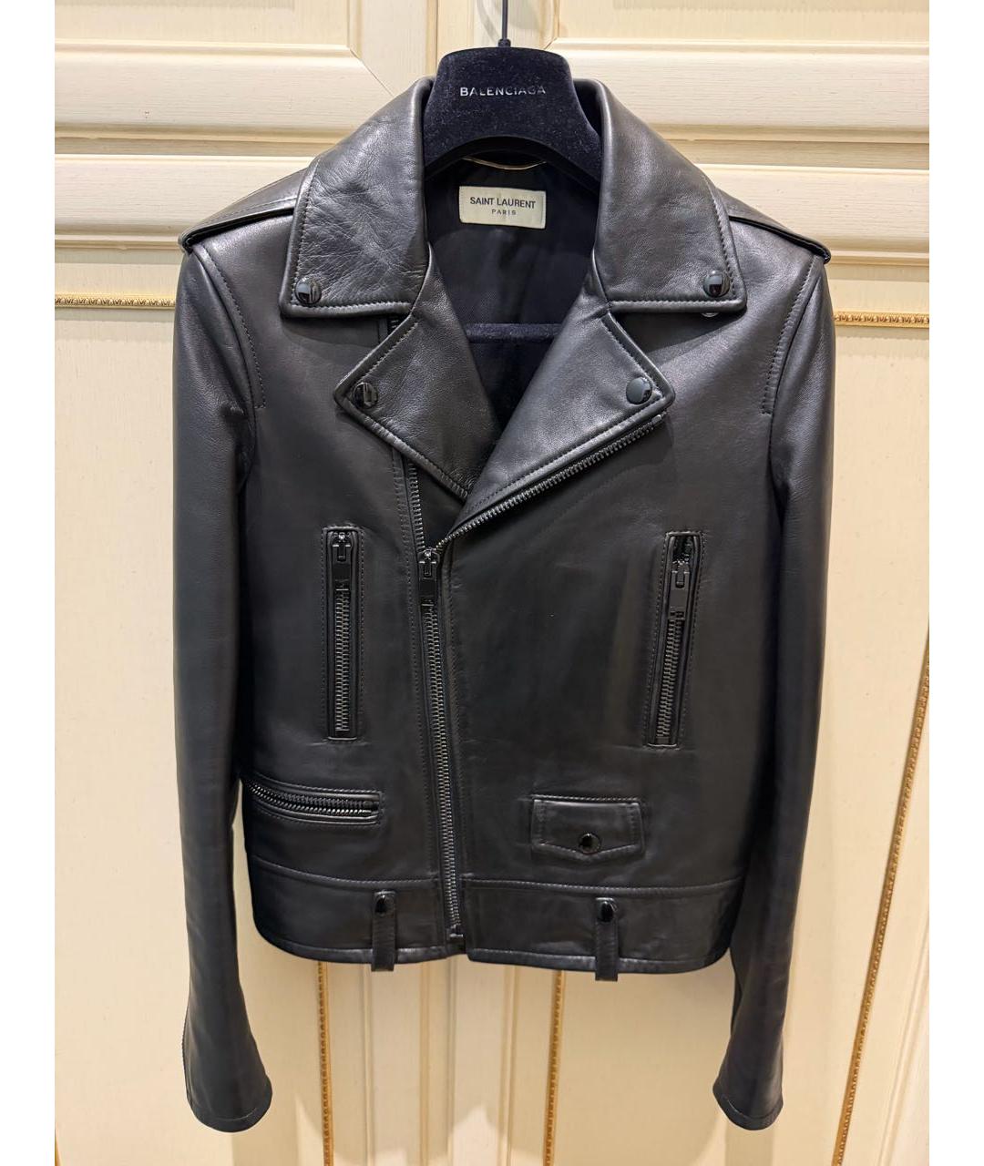SAINT LAURENT Черная кожаная куртка, фото 9