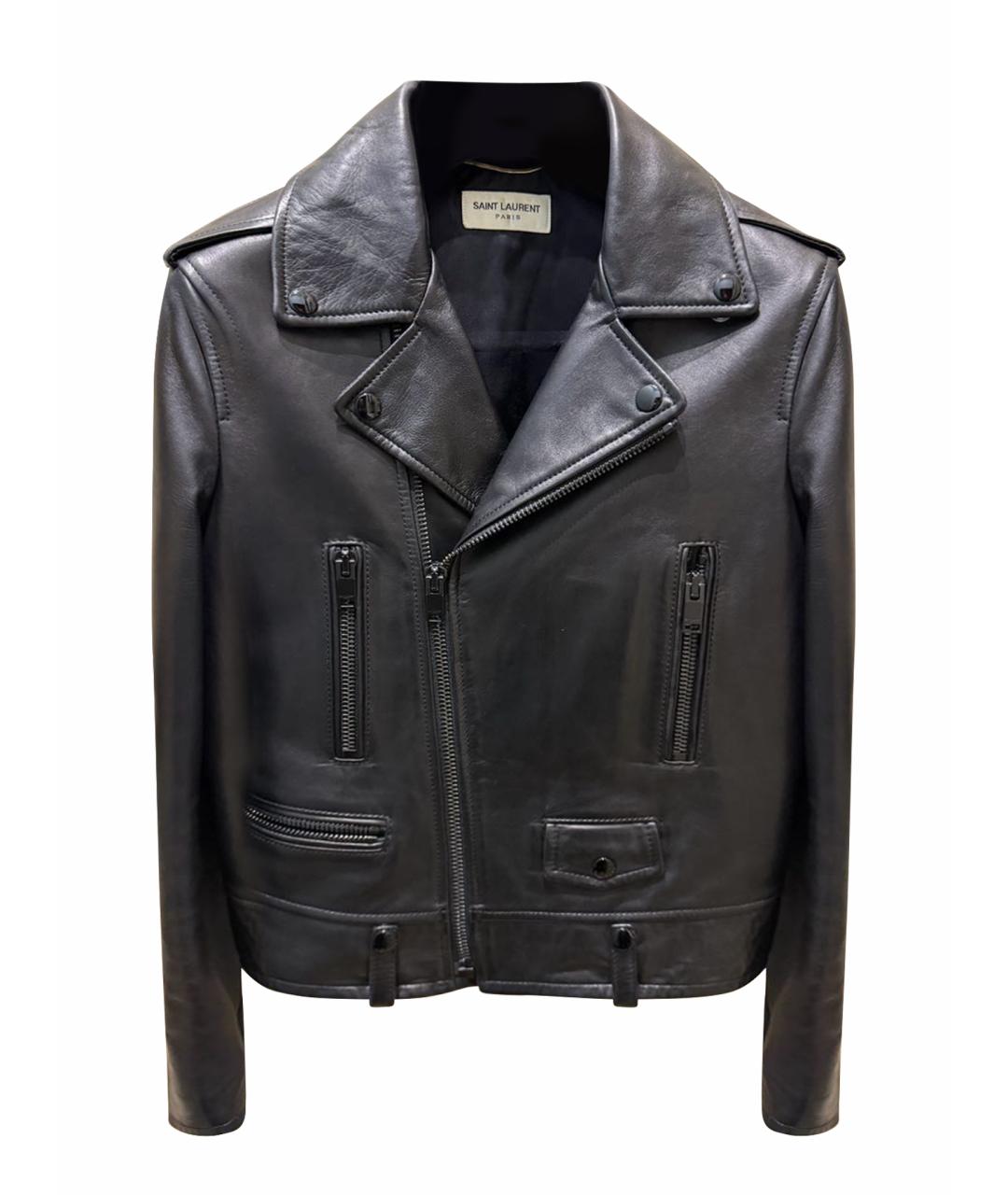 SAINT LAURENT Черная кожаная куртка, фото 1