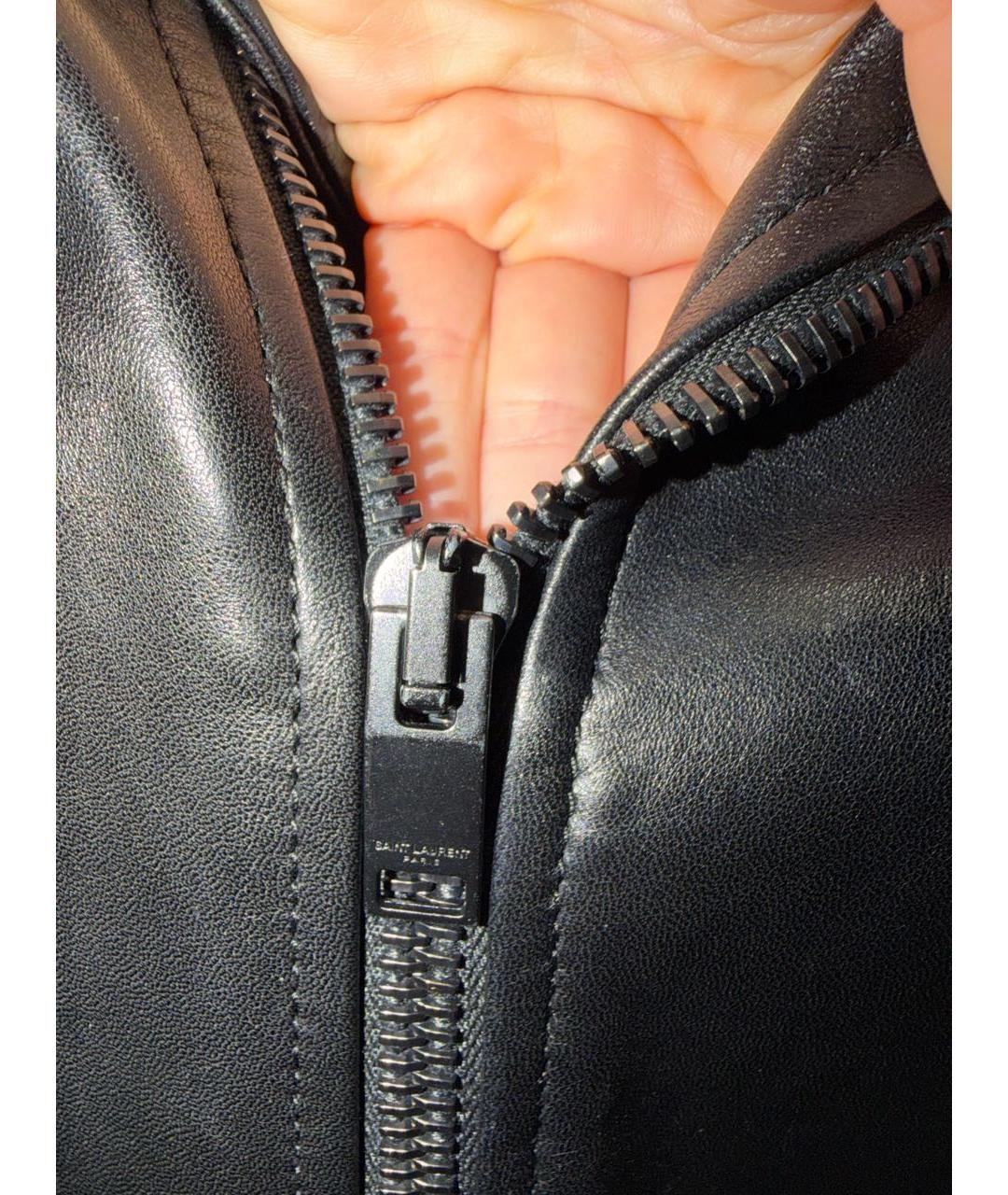 SAINT LAURENT Черная кожаная куртка, фото 7
