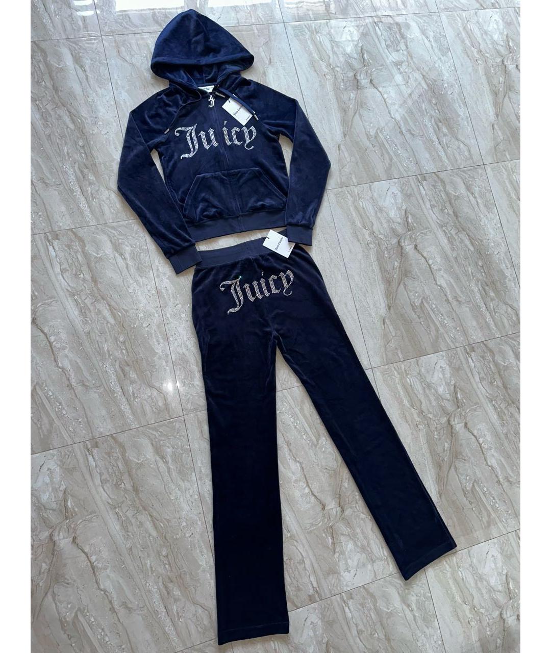 JUICY COUTURE Темно-синий велюровый спортивные костюмы, фото 4