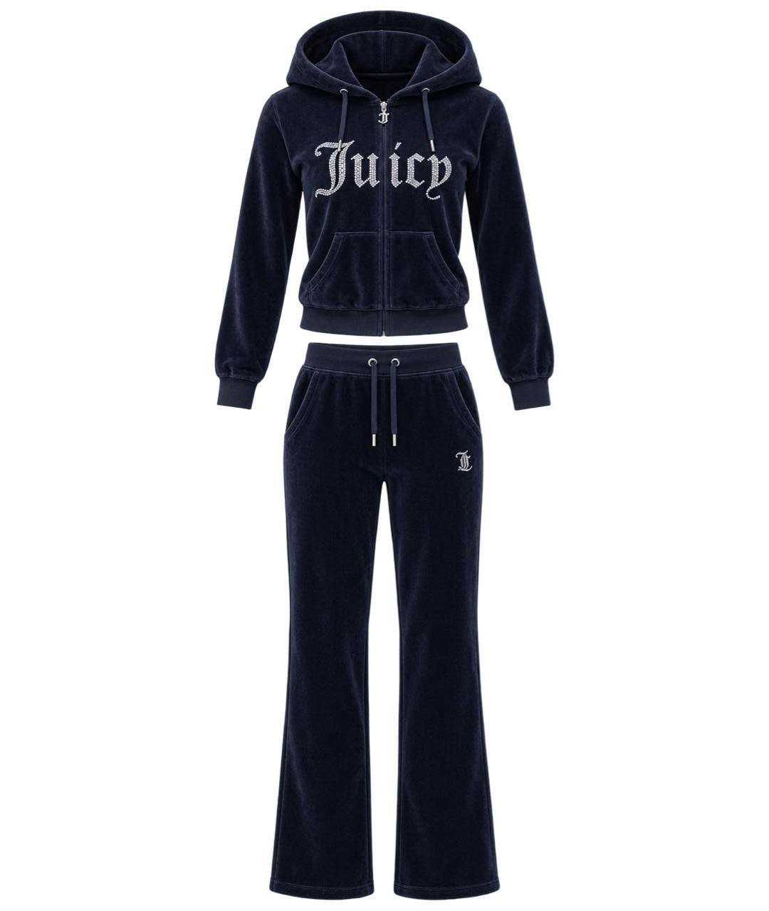 JUICY COUTURE Темно-синий велюровый спортивные костюмы, фото 1