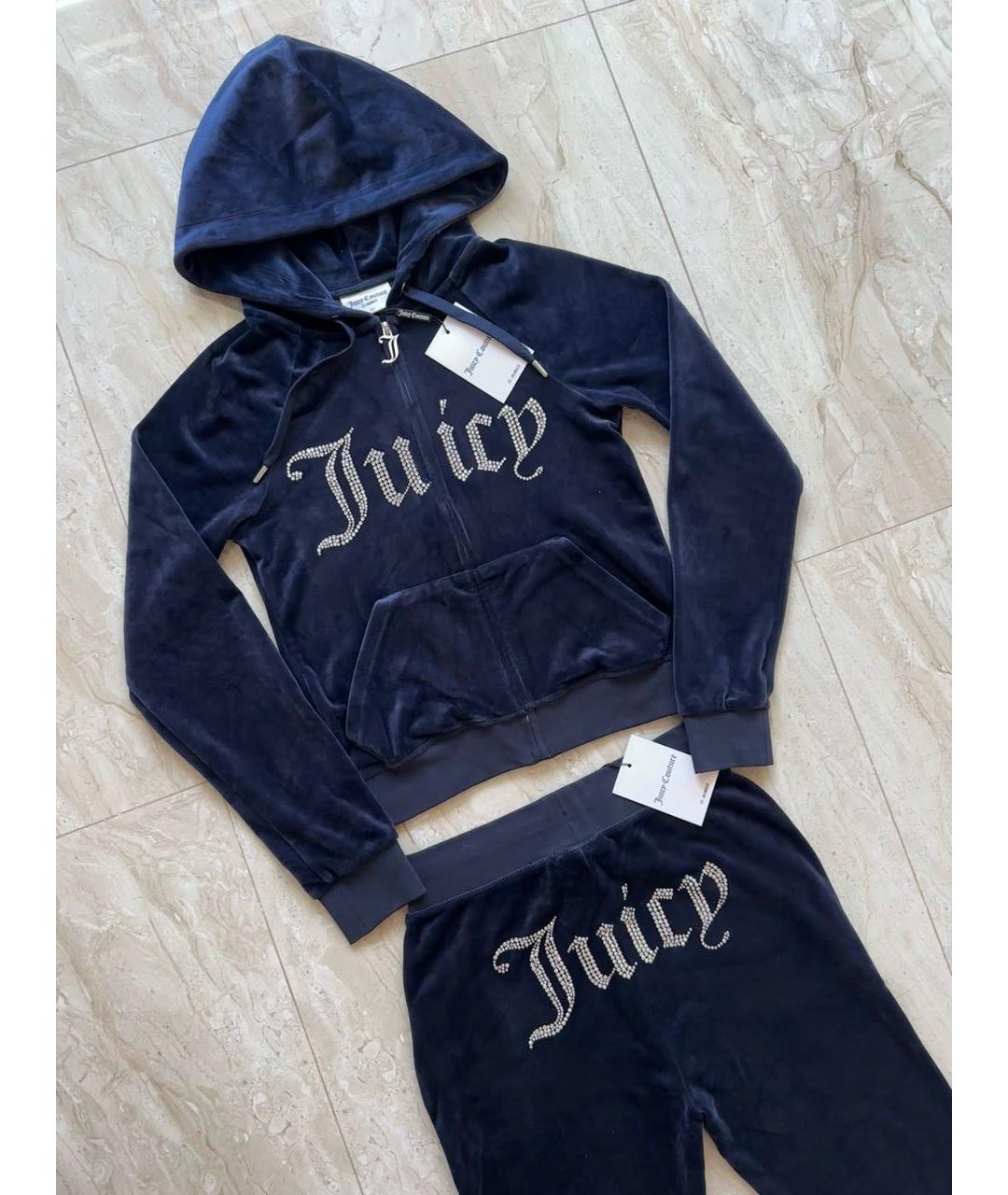 JUICY COUTURE Темно-синий велюровый спортивные костюмы, фото 2