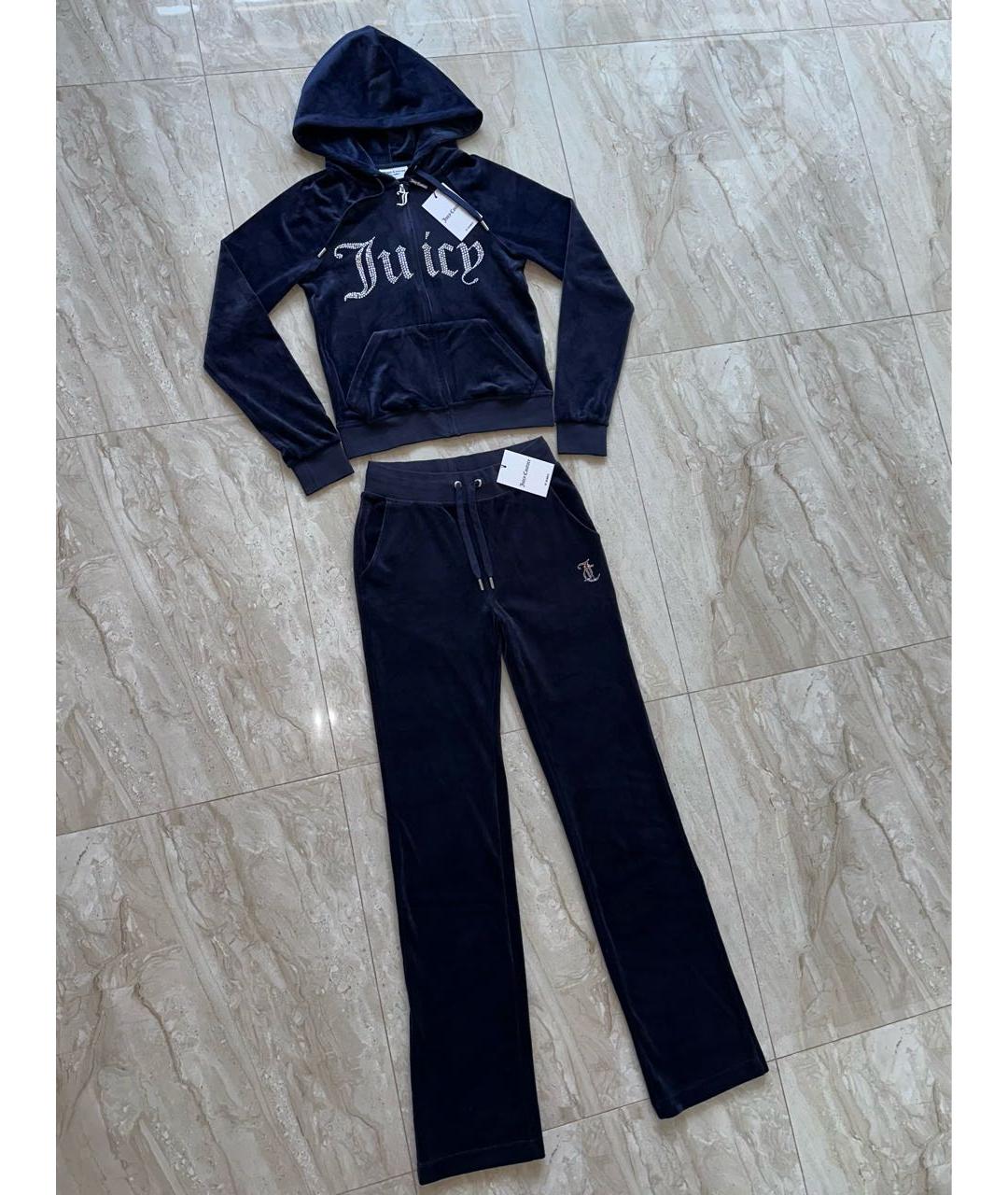 JUICY COUTURE Темно-синий велюровый спортивные костюмы, фото 3