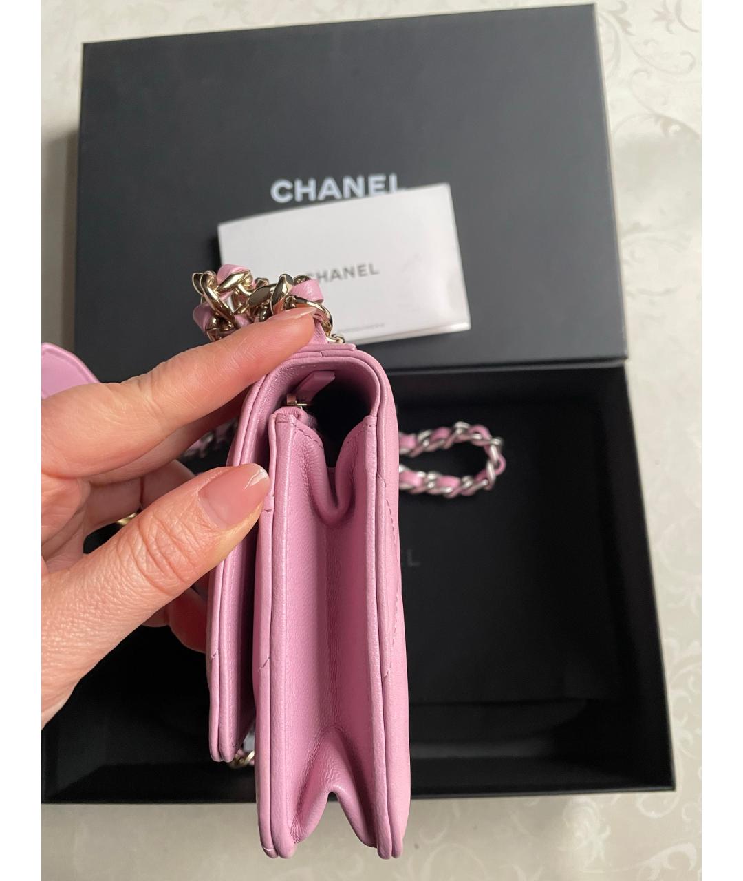 CHANEL Розовая кожаная сумка через плечо, фото 4