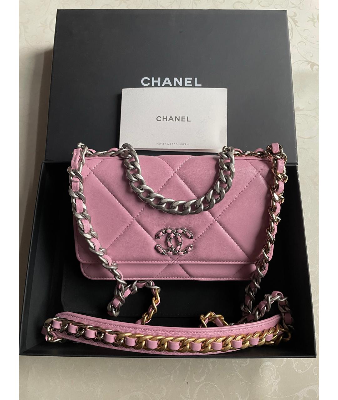 CHANEL Розовая кожаная сумка через плечо, фото 7
