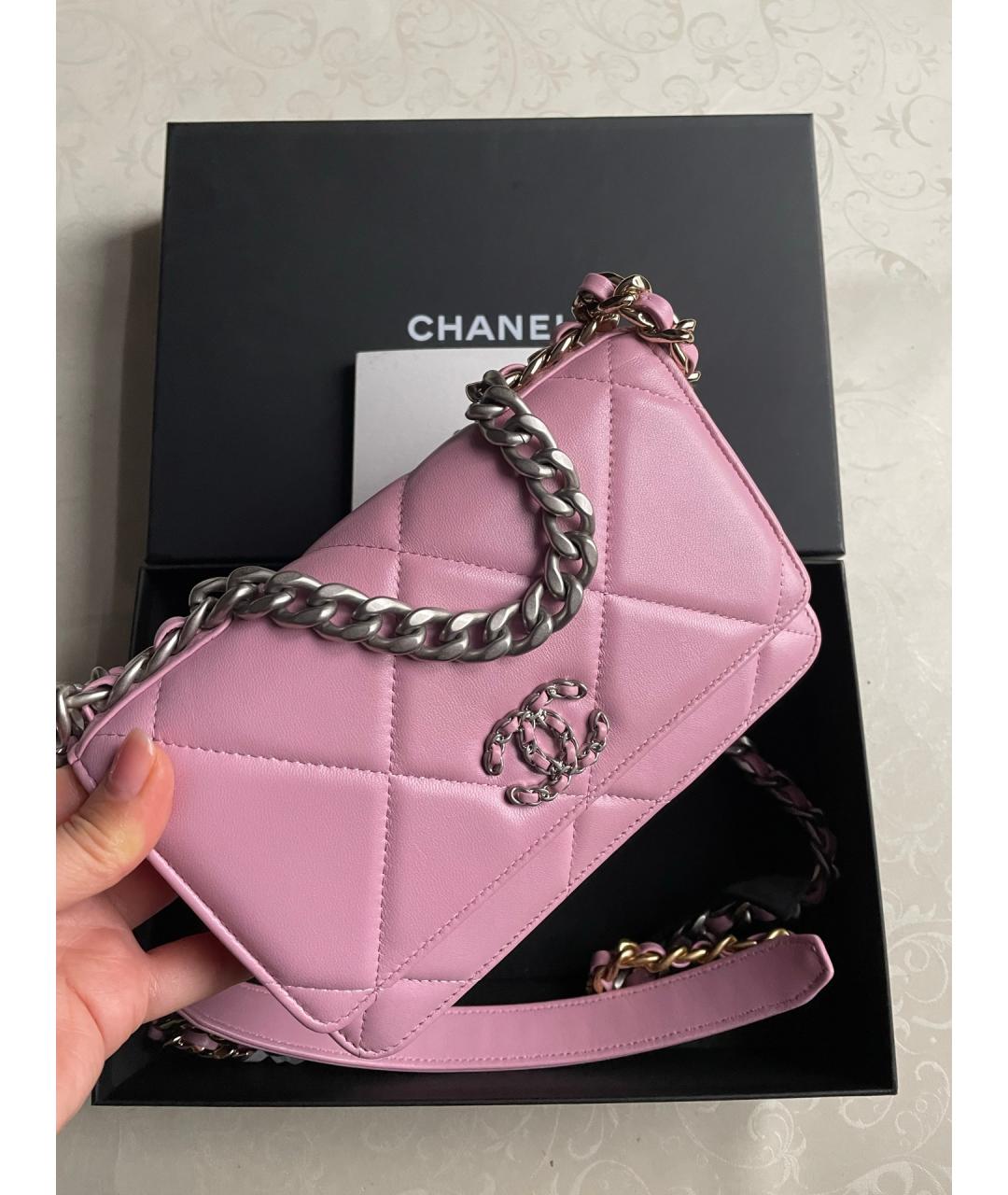 CHANEL Розовая кожаная сумка через плечо, фото 2