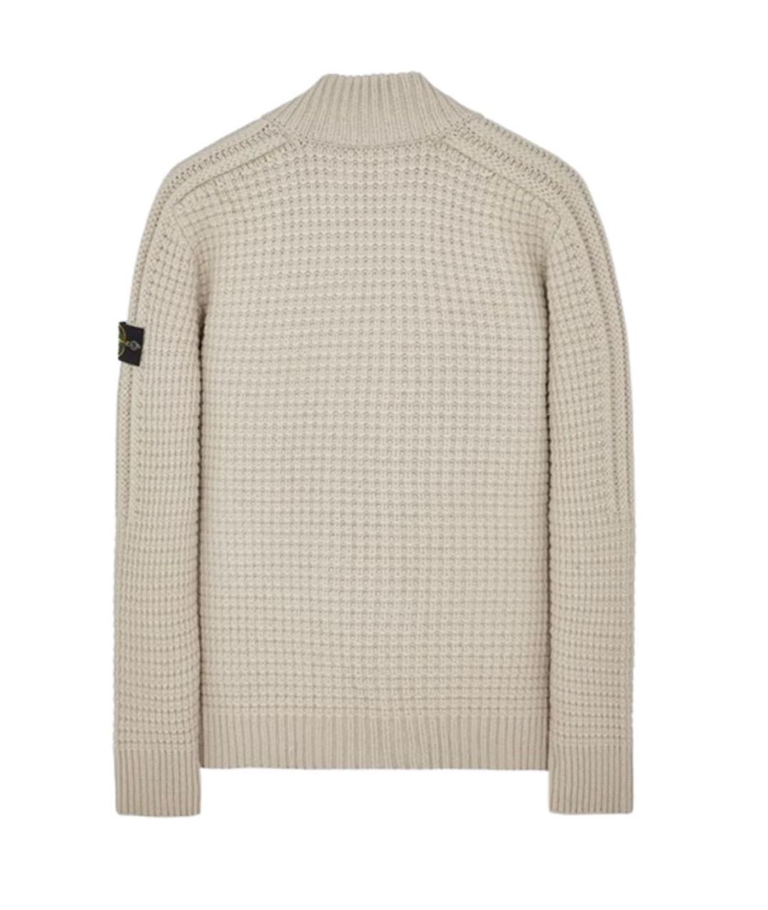 STONE ISLAND Бежевая шерстяная куртка, фото 2