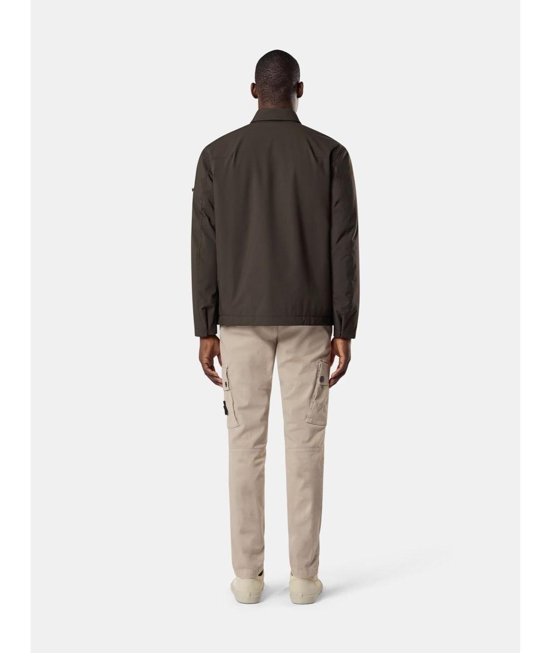 STONE ISLAND Бежевые хлопковые повседневные брюки, фото 3