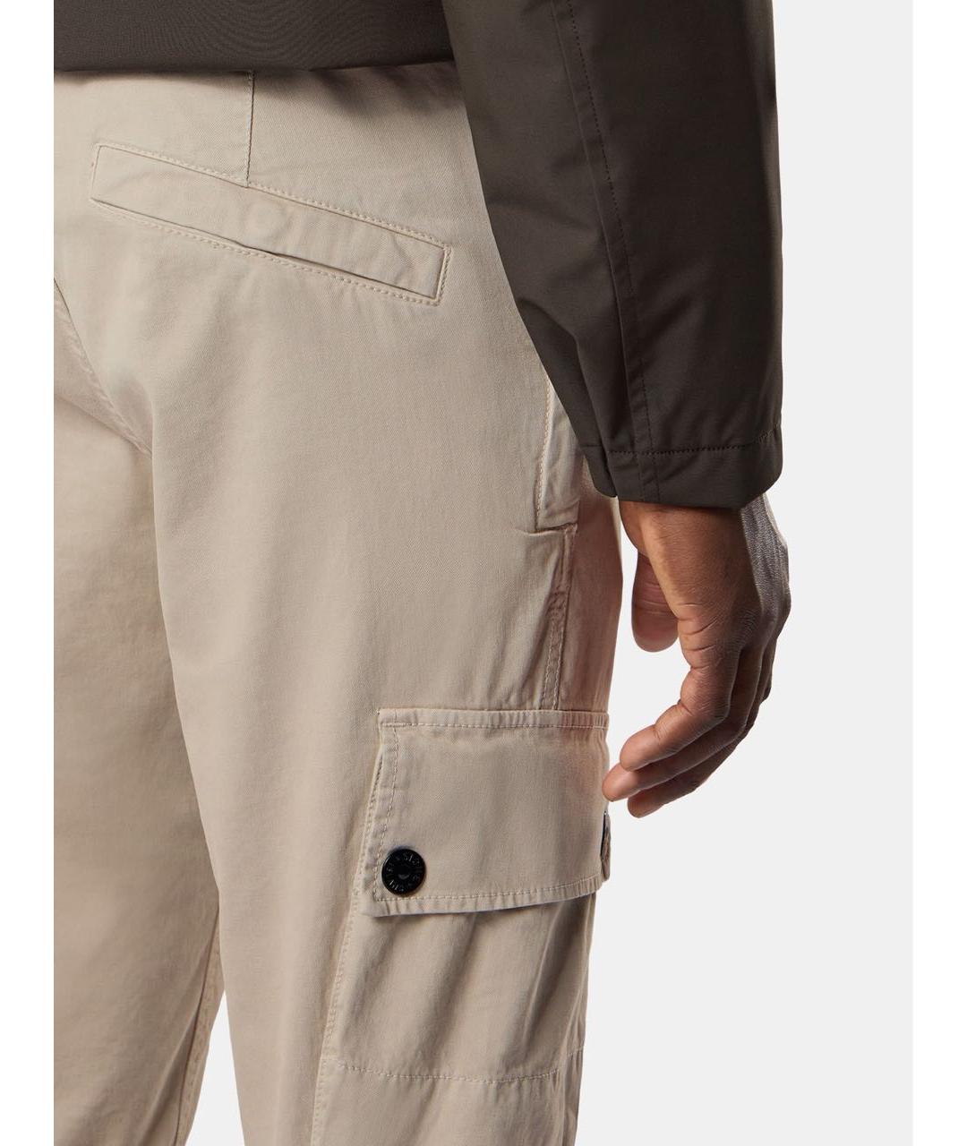 STONE ISLAND Бежевые хлопковые повседневные брюки, фото 5