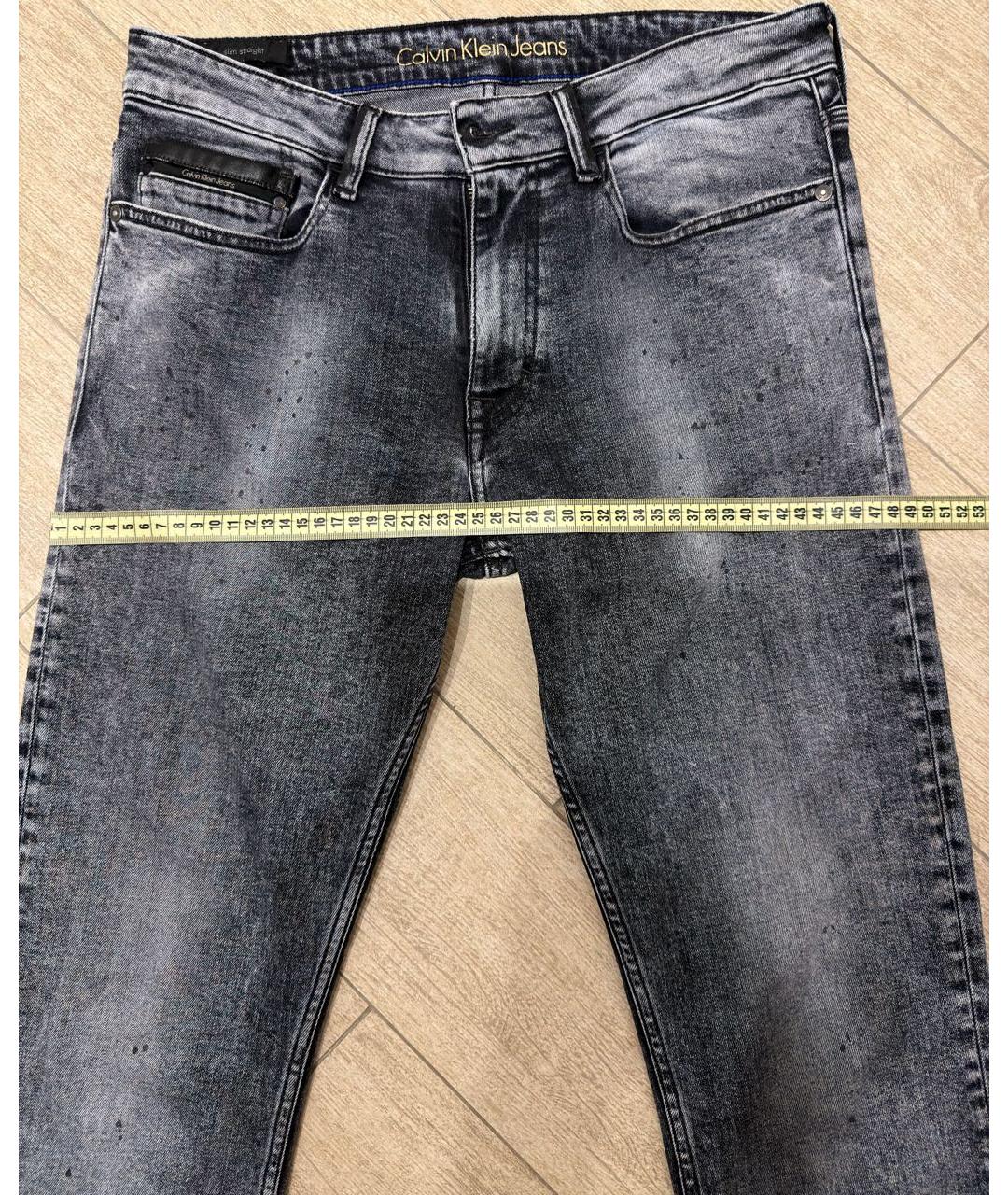 CALVIN KLEIN Серые хлопко-полиэстеровые джинсы скинни, фото 6