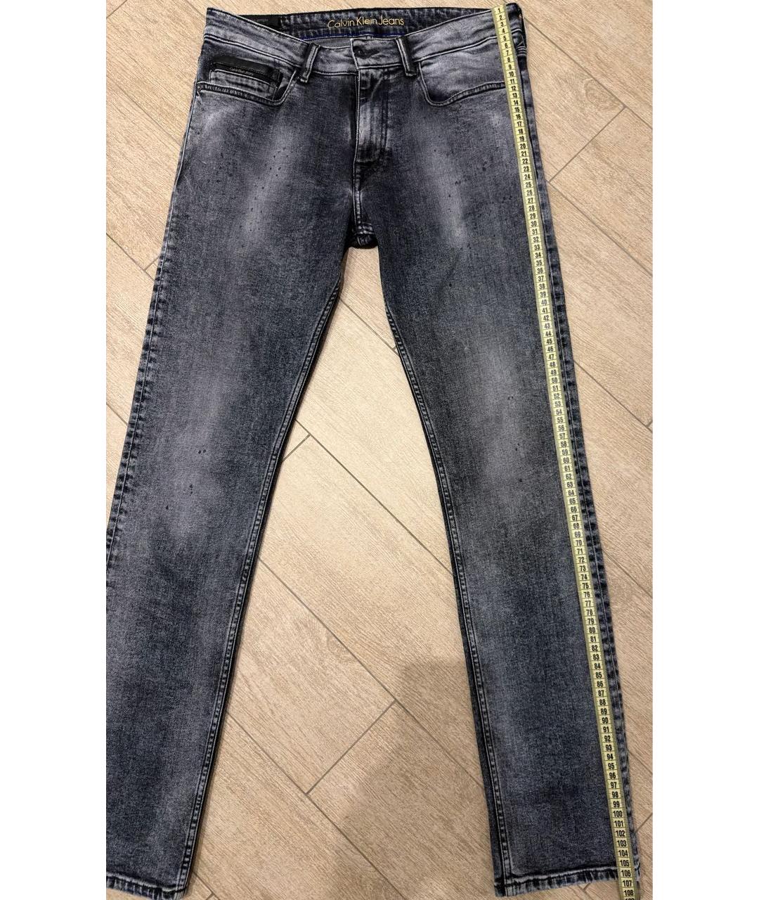 CALVIN KLEIN Серые хлопко-полиэстеровые джинсы скинни, фото 4