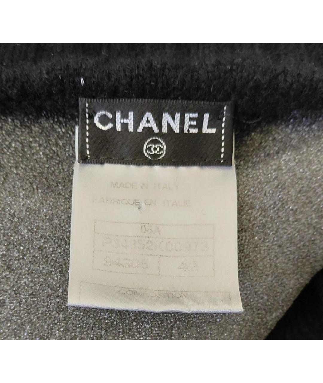 CHANEL Черное кашемировое повседневное платье, фото 6