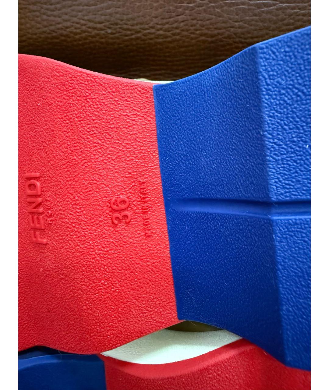 FENDI Хаки кожаные лоферы, фото 7