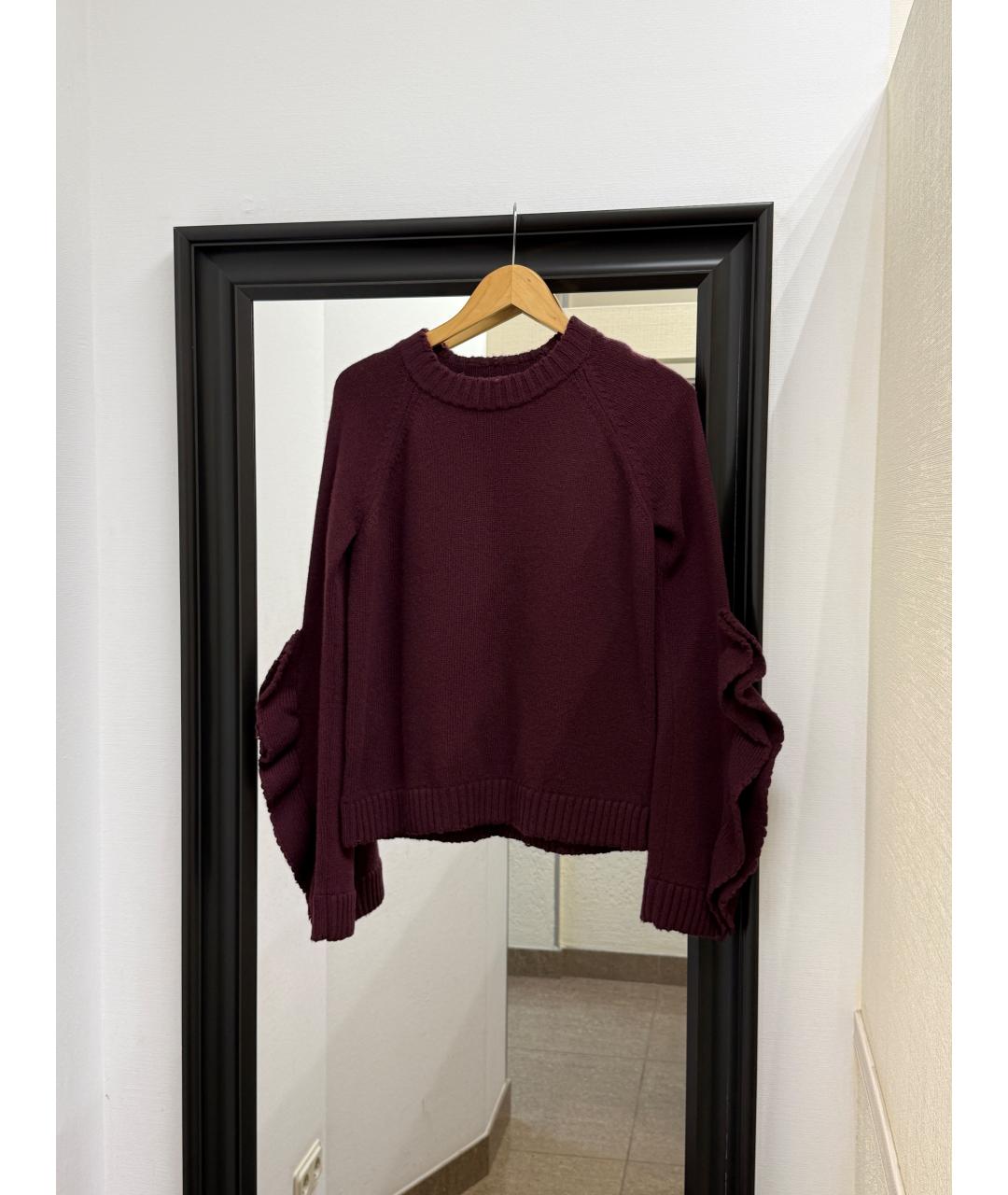 RED VALENTINO Бордовый шерстяной джемпер / свитер, фото 2