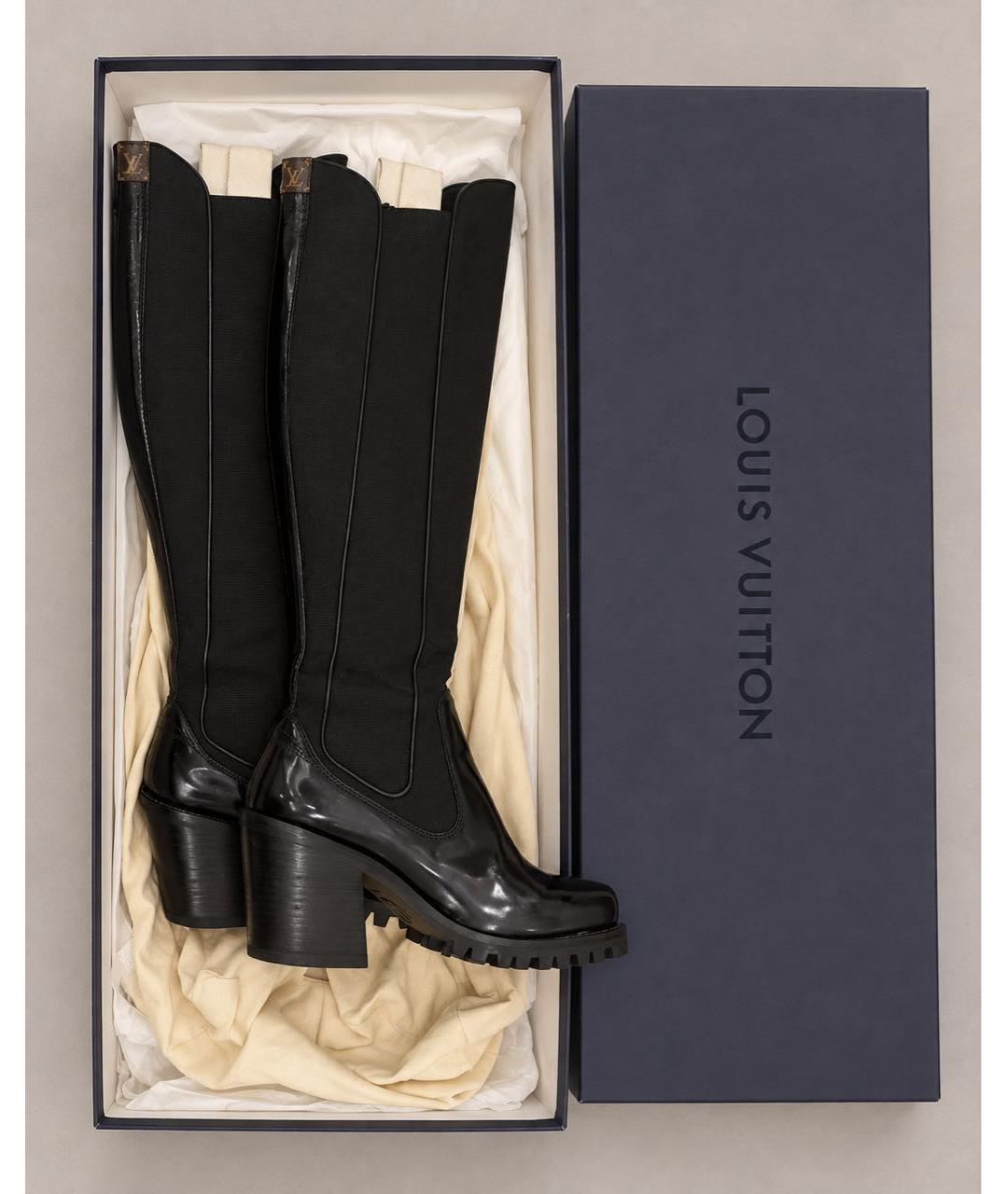 LOUIS VUITTON Черные сапоги, фото 4