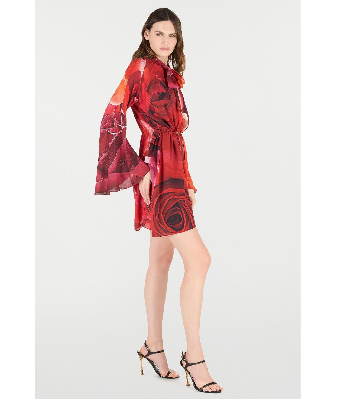 ROBERTO CAVALLI Красное вискозное коктейльное платье, фото 3