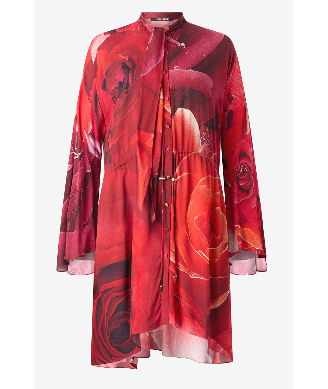 ROBERTO CAVALLI Красное вискозное коктейльное платье, фото 6