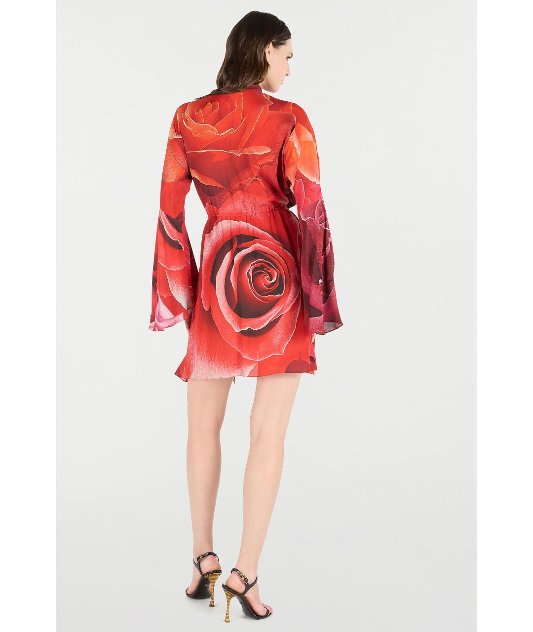 ROBERTO CAVALLI Красное вискозное коктейльное платье, фото 4