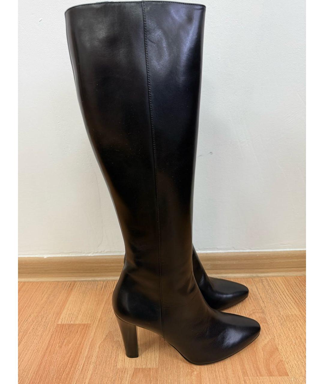 SAINT LAURENT Черные кожаные сапоги, фото 7