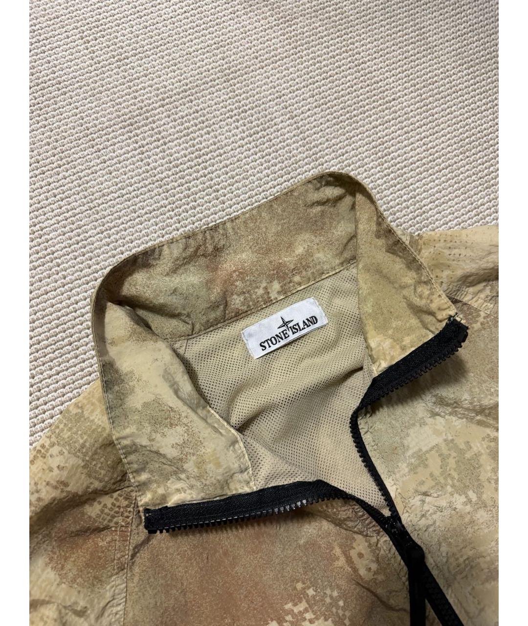 STONE ISLAND Бежевая нейлоновая куртка, фото 3