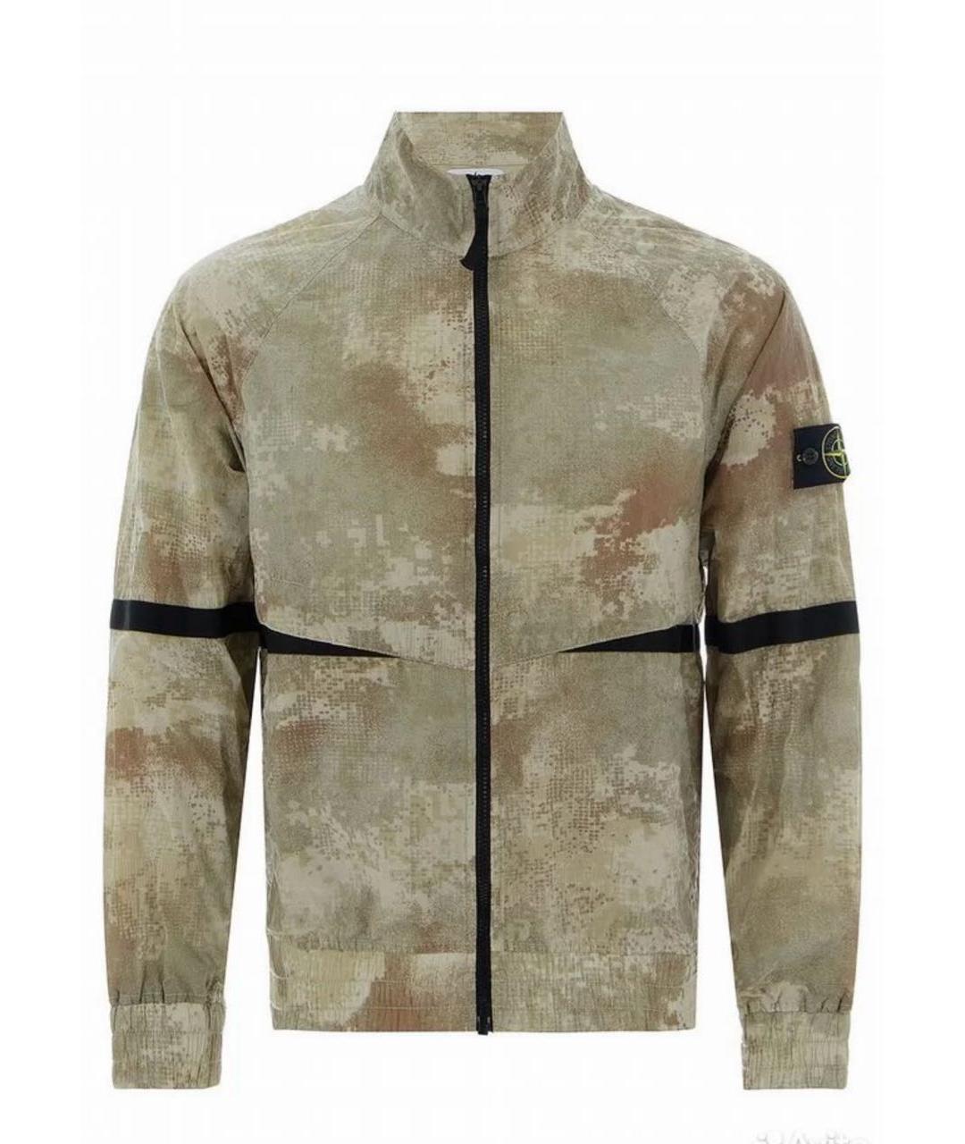 STONE ISLAND Бежевая нейлоновая куртка, фото 8