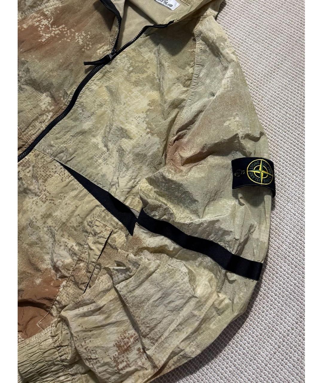 STONE ISLAND Бежевая нейлоновая куртка, фото 2