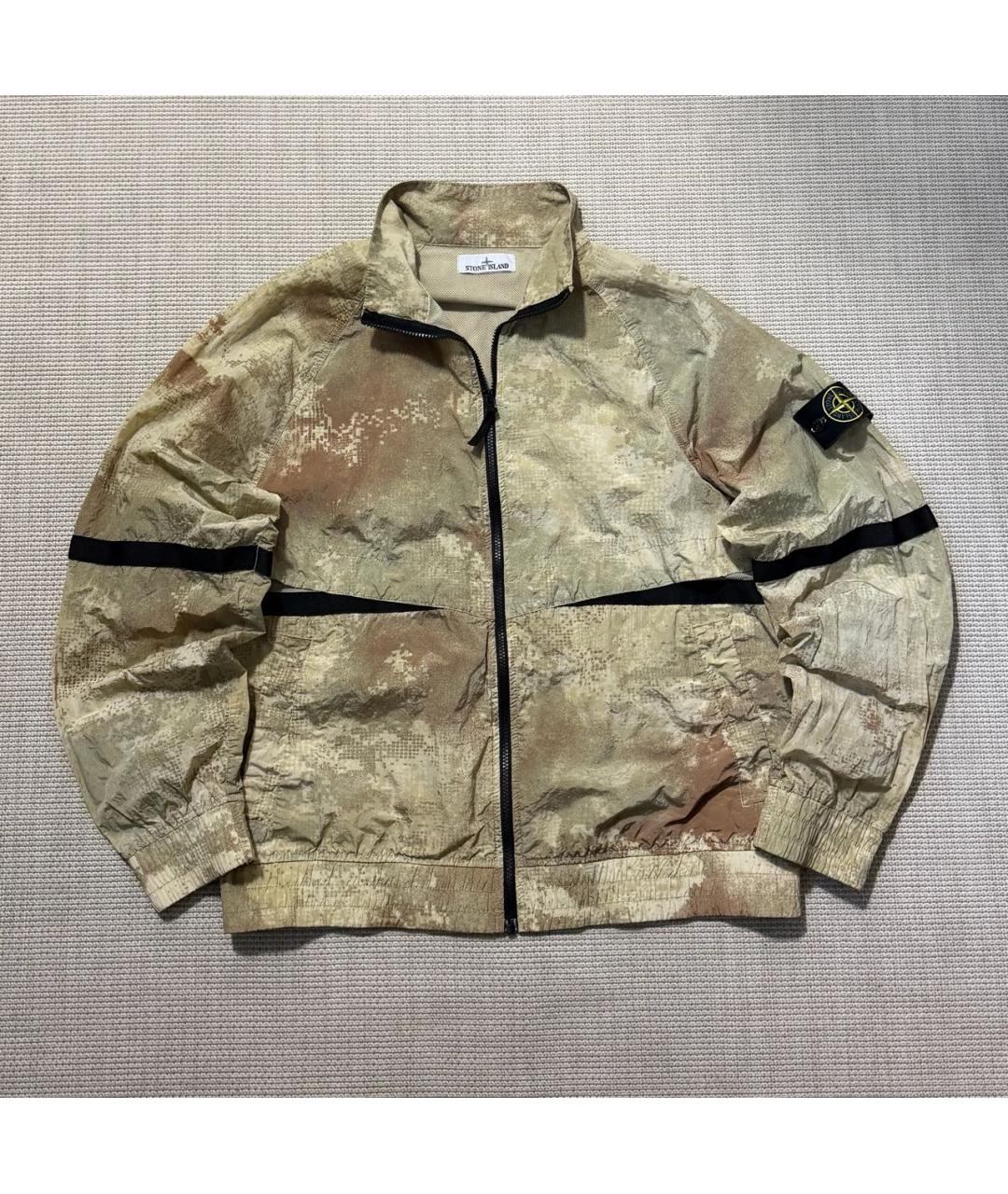 STONE ISLAND Бежевая нейлоновая куртка, фото 9