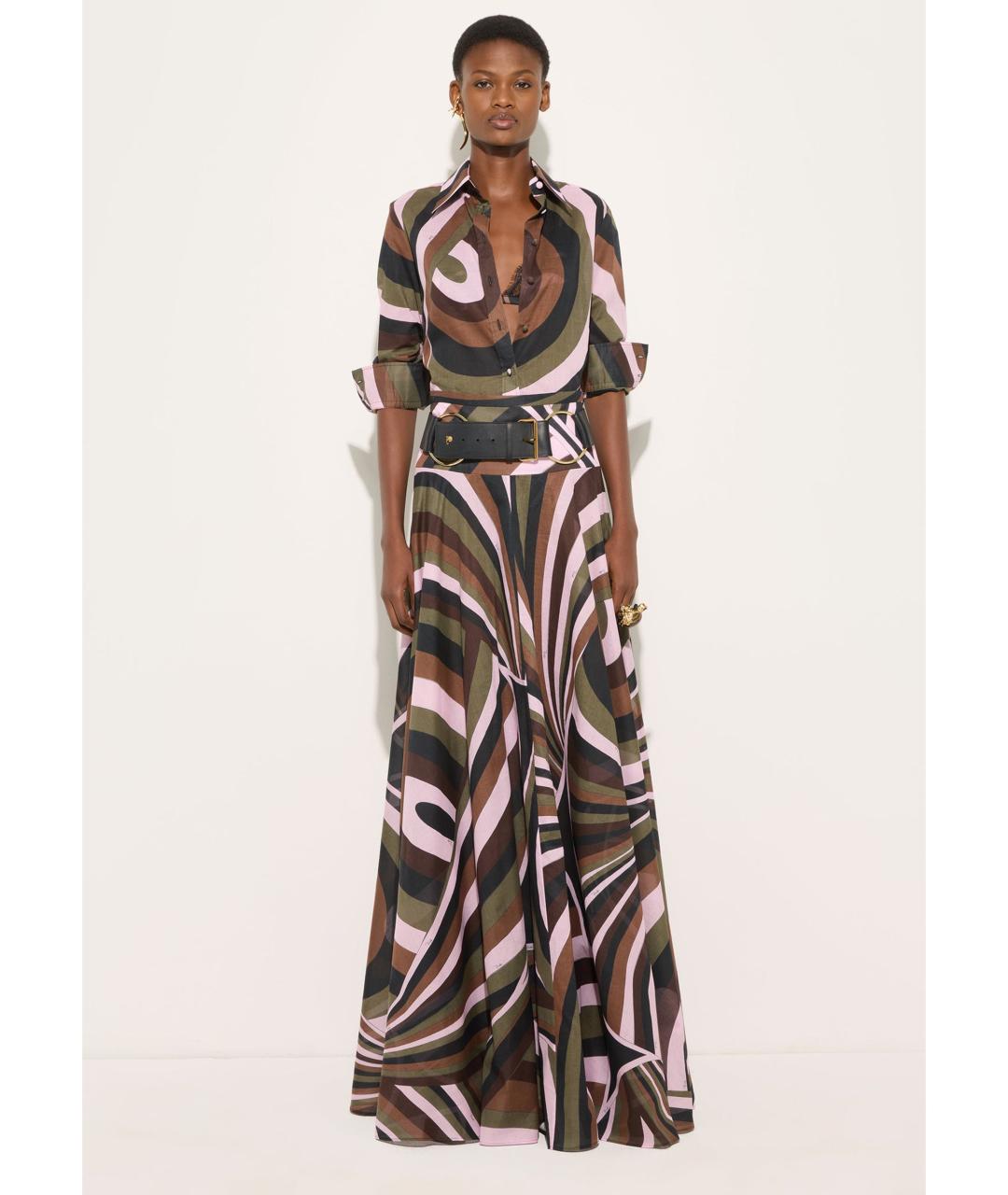 EMILIO PUCCI Мульти хлопковая юбка макси, фото 2