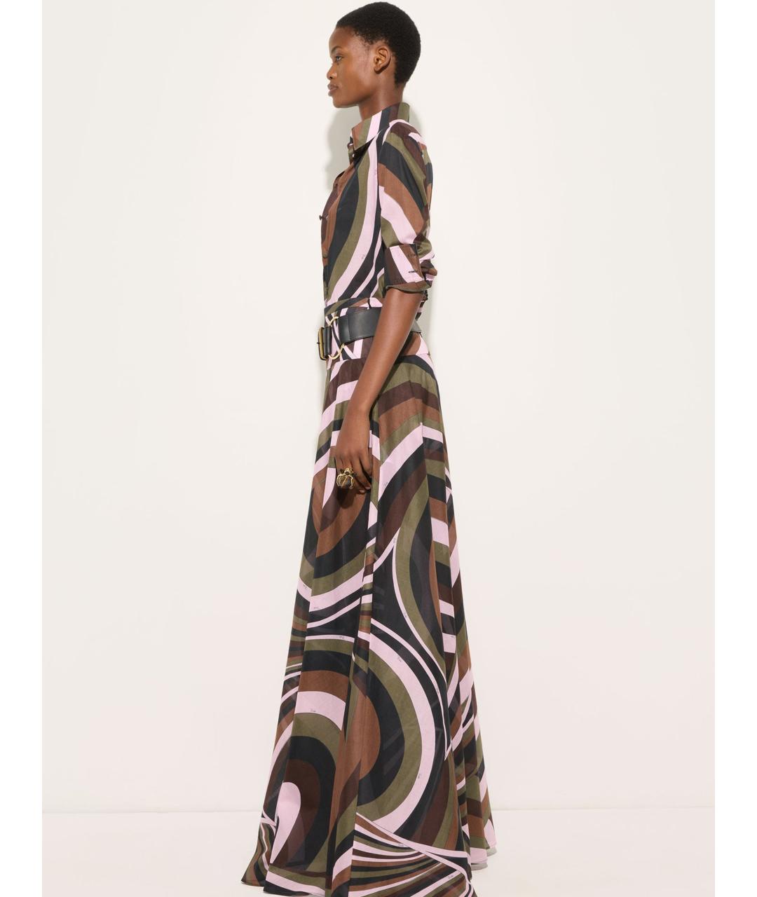 EMILIO PUCCI Мульти хлопковая юбка макси, фото 3