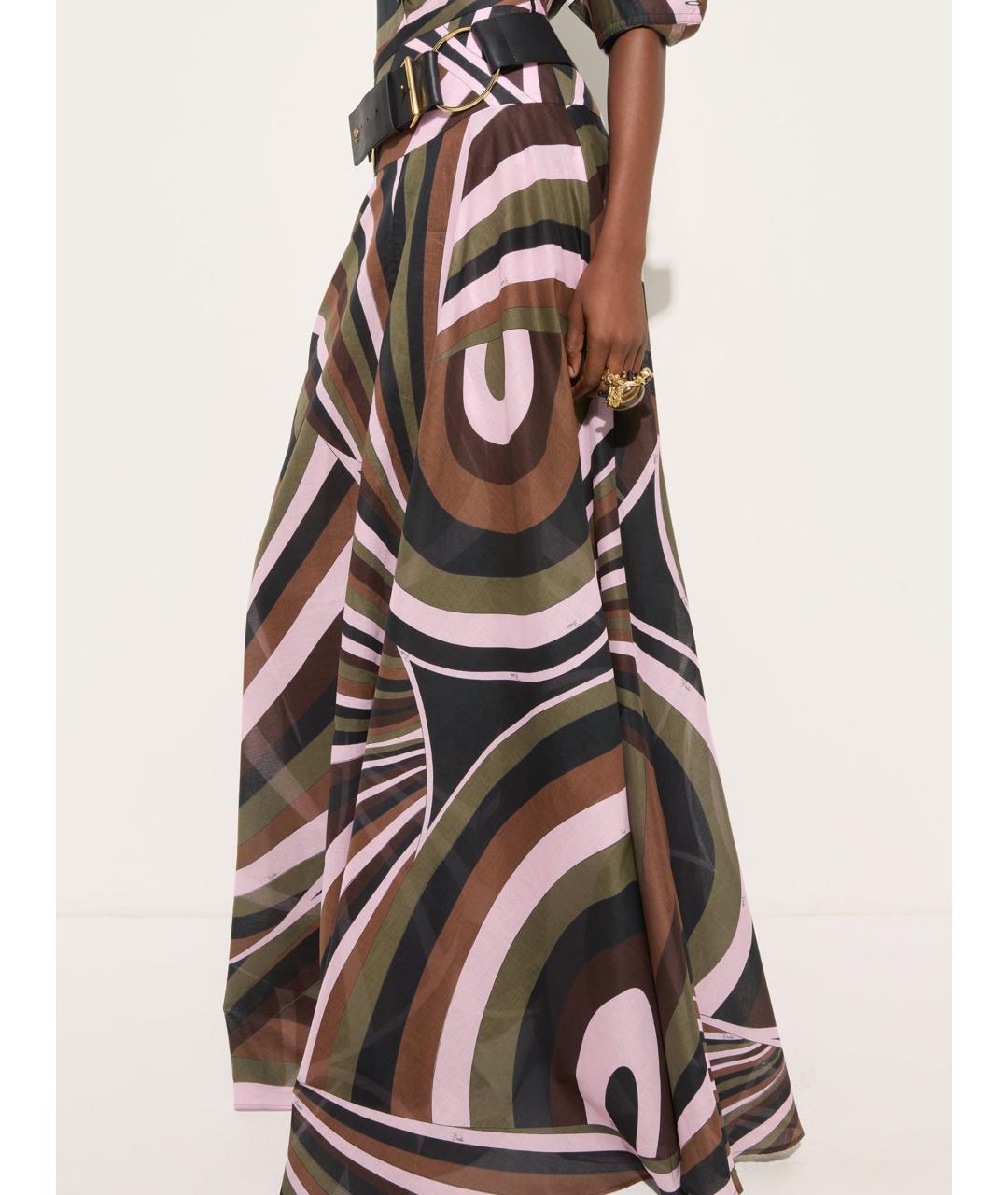 EMILIO PUCCI Мульти хлопковая юбка макси, фото 5