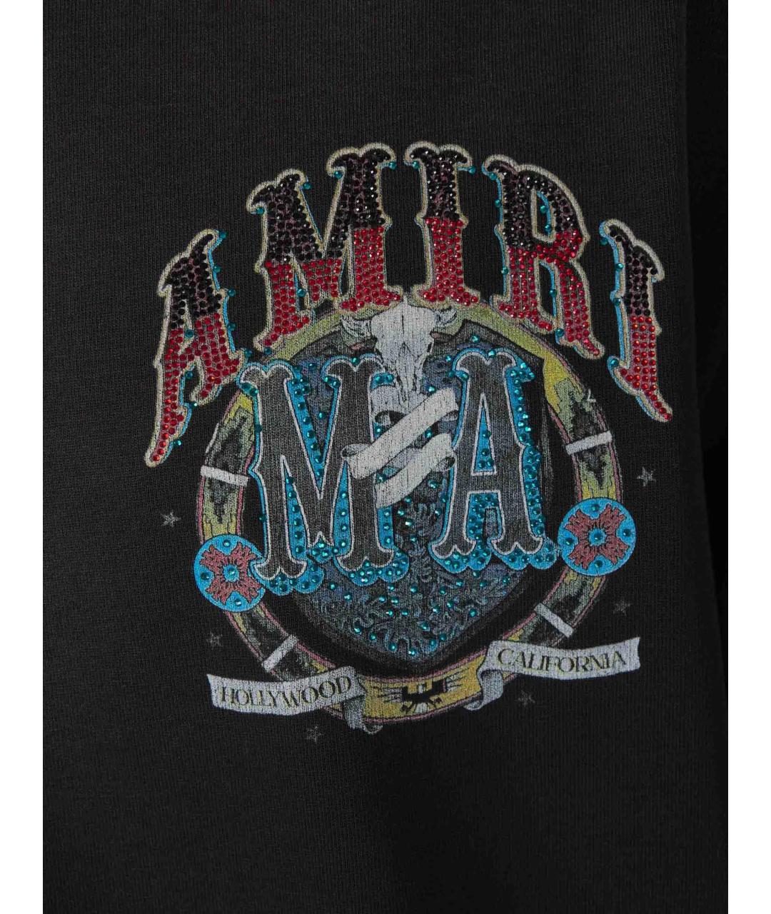 AMIRI Черная хлопковая футболка, фото 4