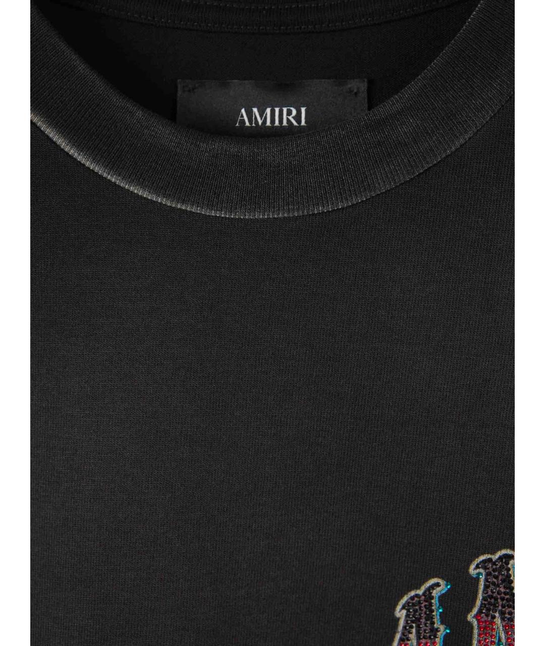 AMIRI Черная хлопковая футболка, фото 3