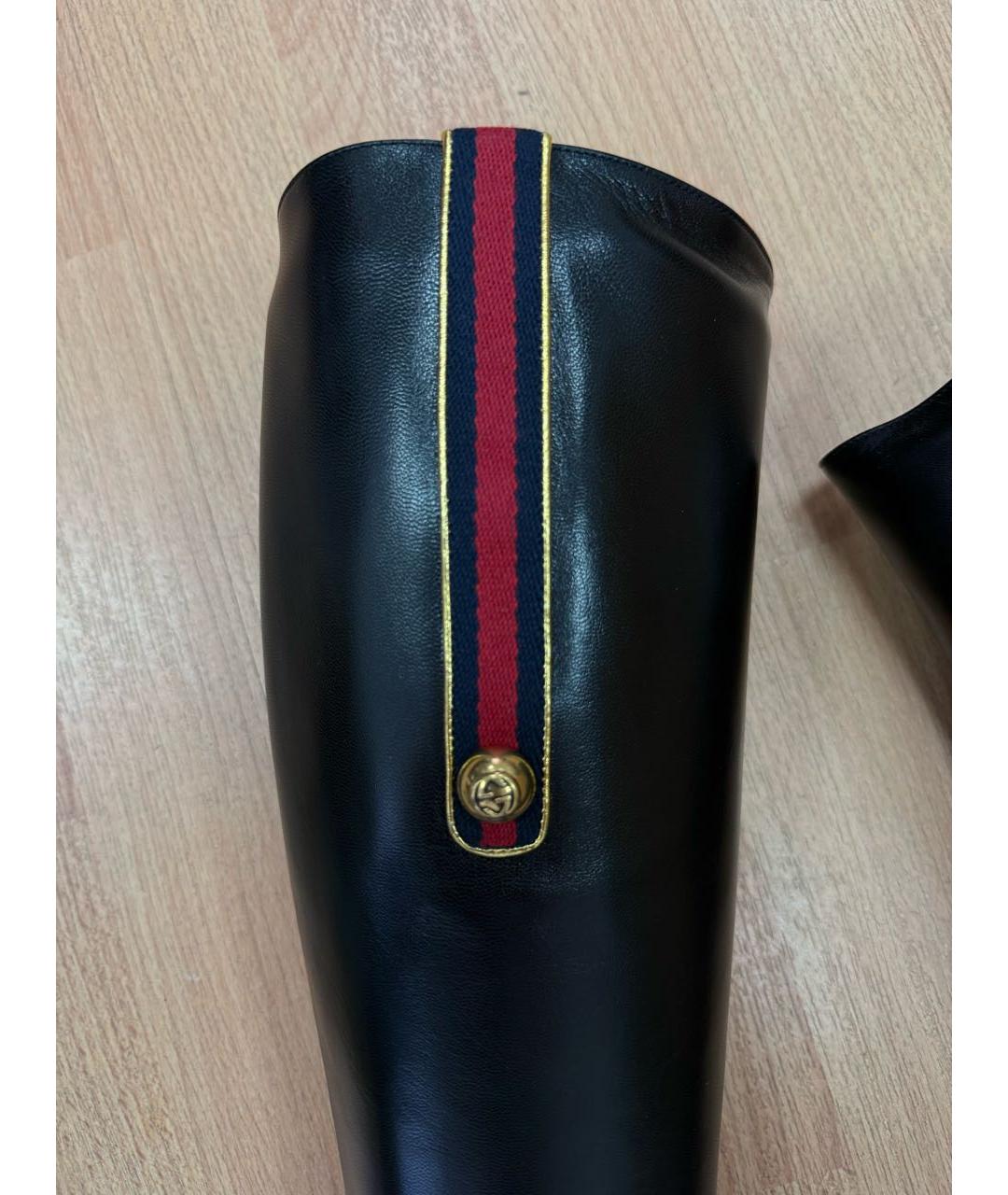 GUCCI Черные кожаные сапоги, фото 6