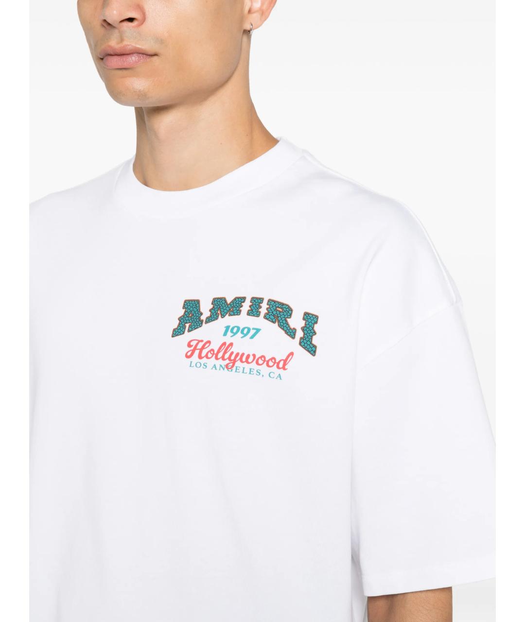 AMIRI Белая хлопковая футболка, фото 5