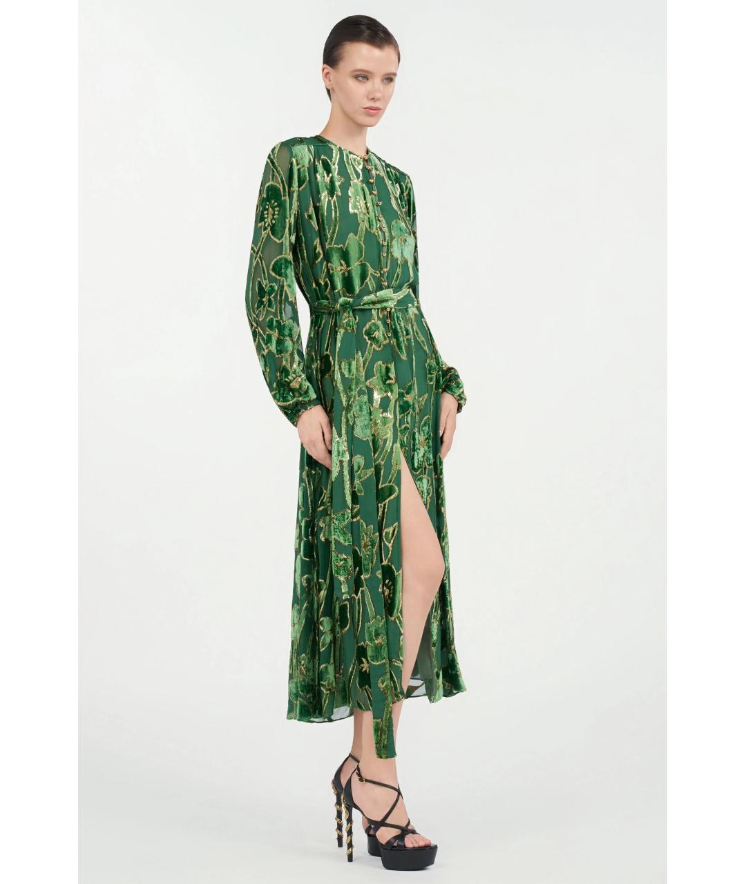 ROBERTO CAVALLI Зеленое вискозное коктейльное платье, фото 3