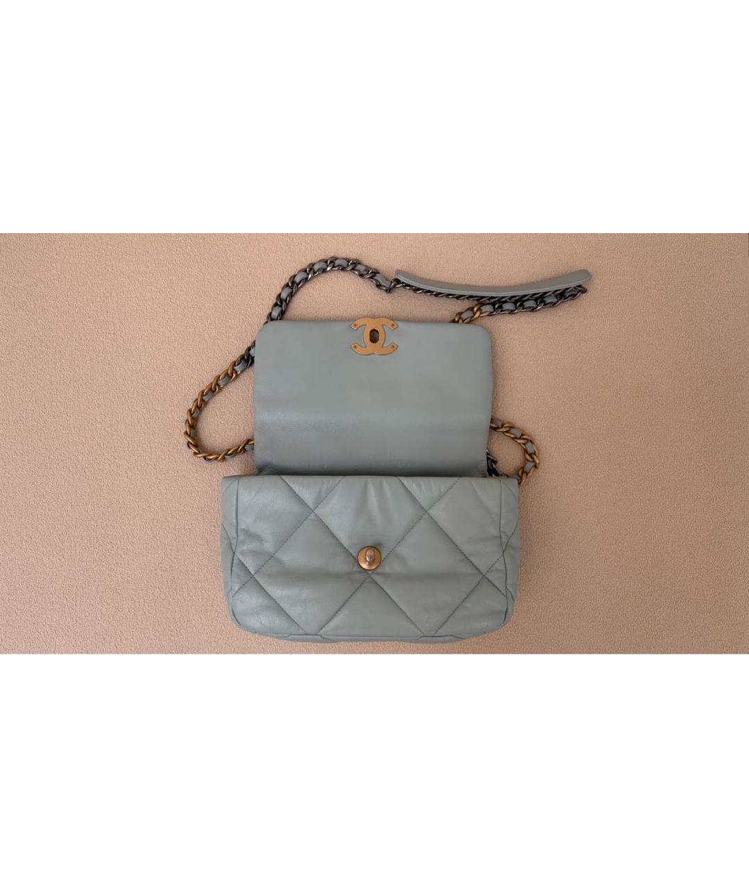 CHANEL Голубая кожаная сумка через плечо, фото 2
