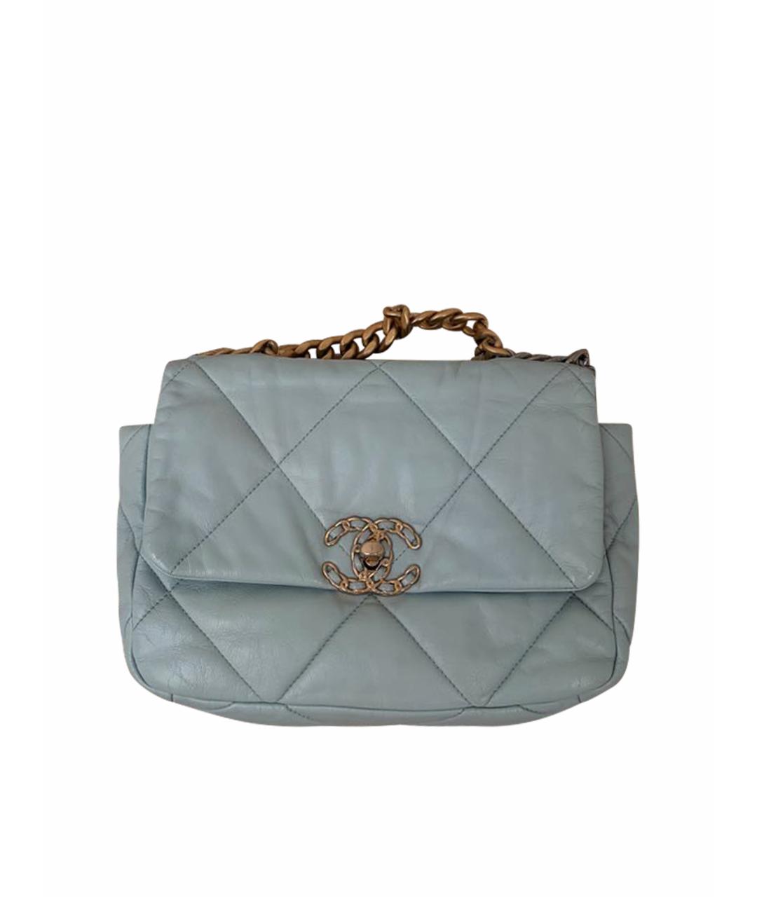 CHANEL Голубая кожаная сумка через плечо, фото 1