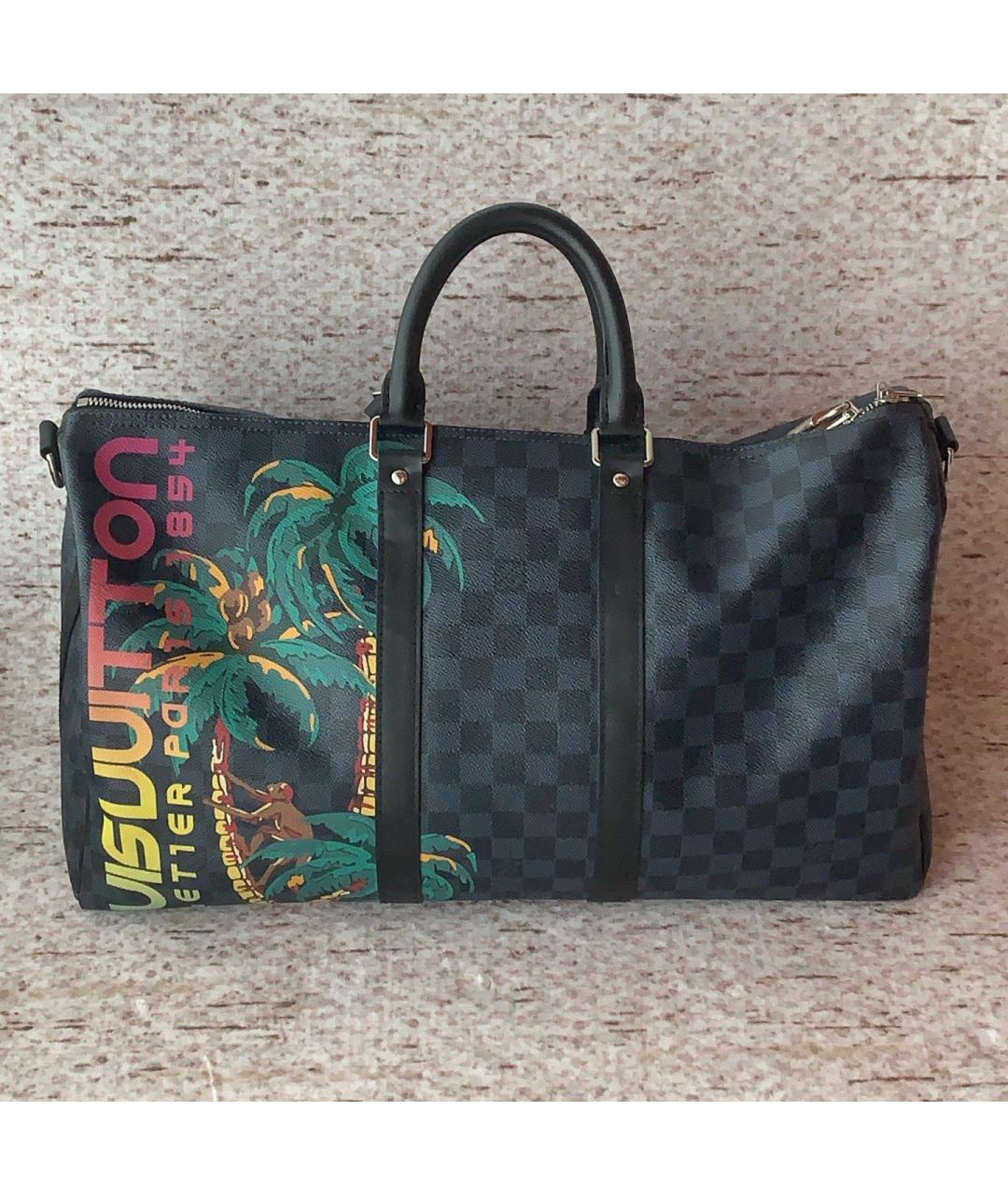 LOUIS VUITTON Черная дорожная/спортивная сумка из искусственной кожи, фото 5