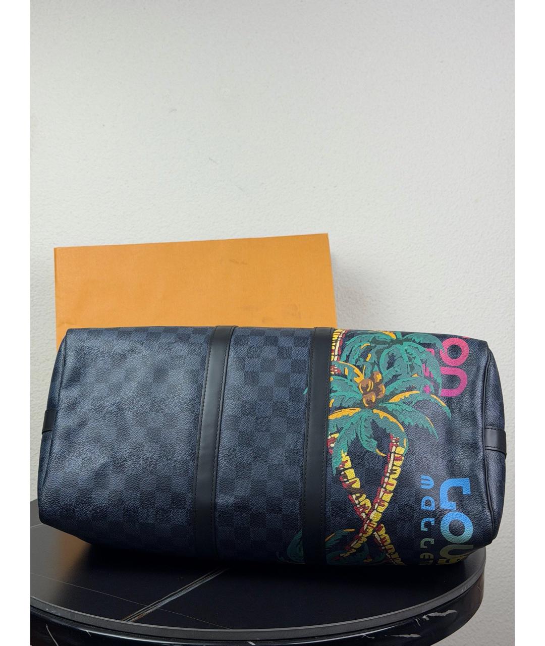 LOUIS VUITTON Черная дорожная/спортивная сумка из искусственной кожи, фото 6