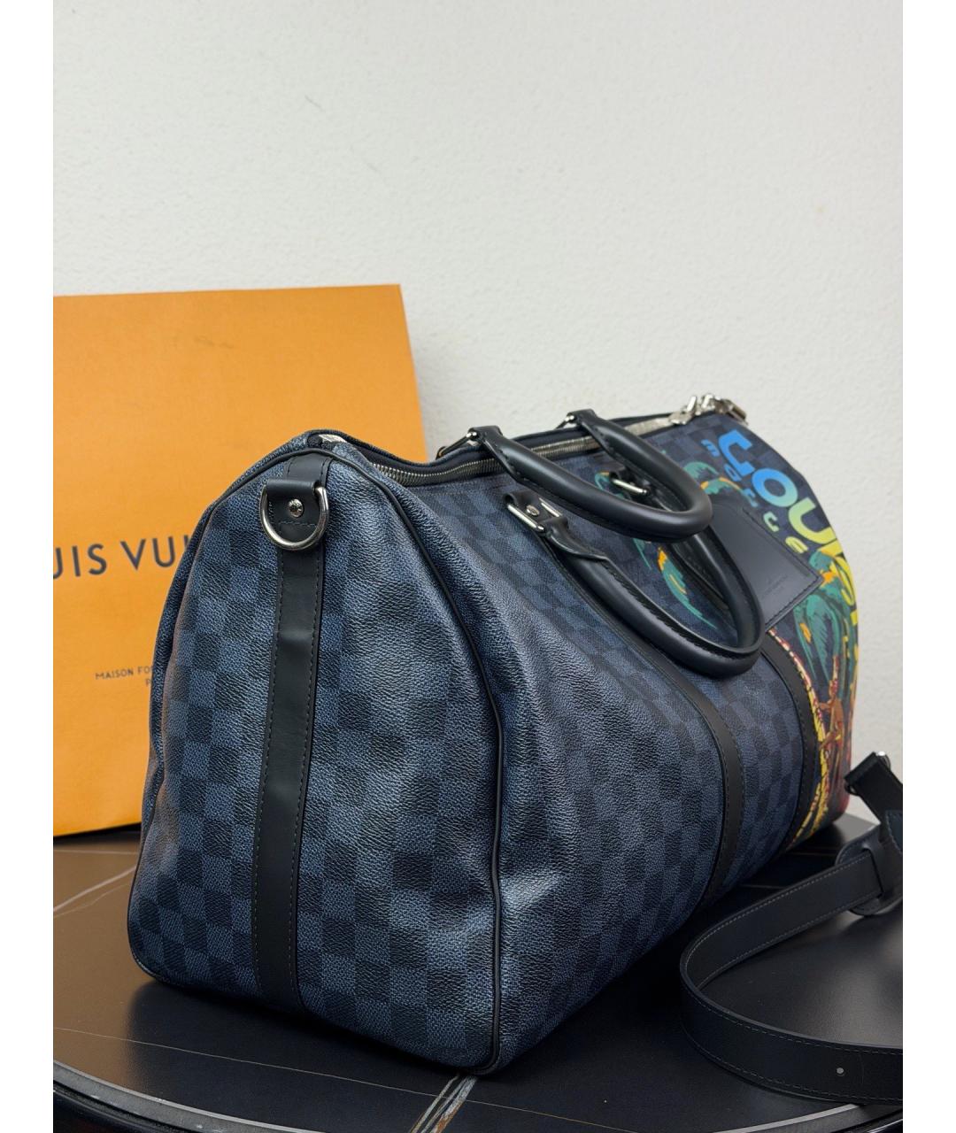 LOUIS VUITTON Черная дорожная/спортивная сумка из искусственной кожи, фото 3