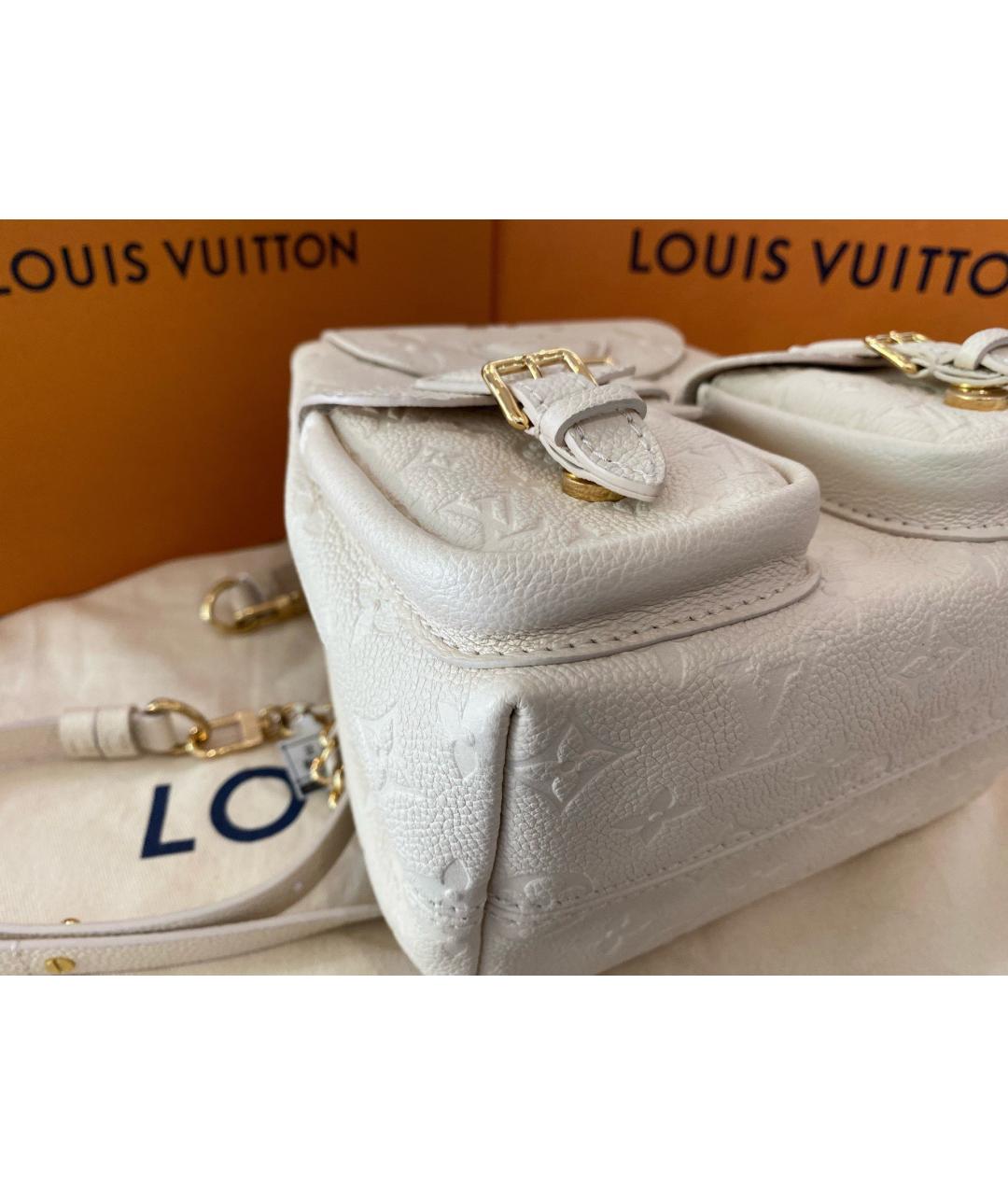 LOUIS VUITTON Бежевый кожаный рюкзак, фото 6