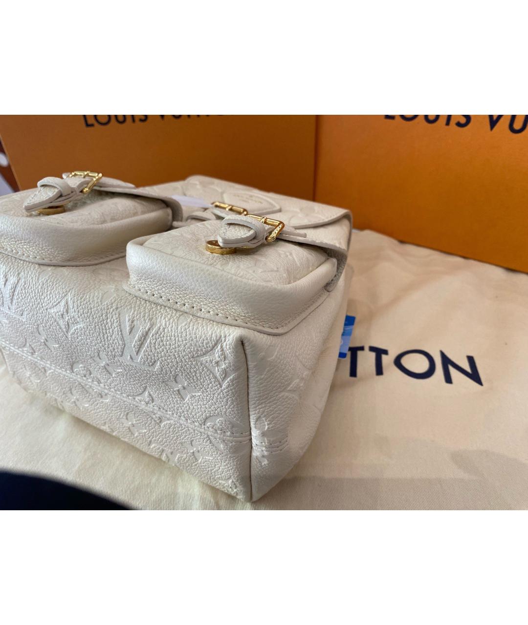 LOUIS VUITTON Бежевый кожаный рюкзак, фото 9