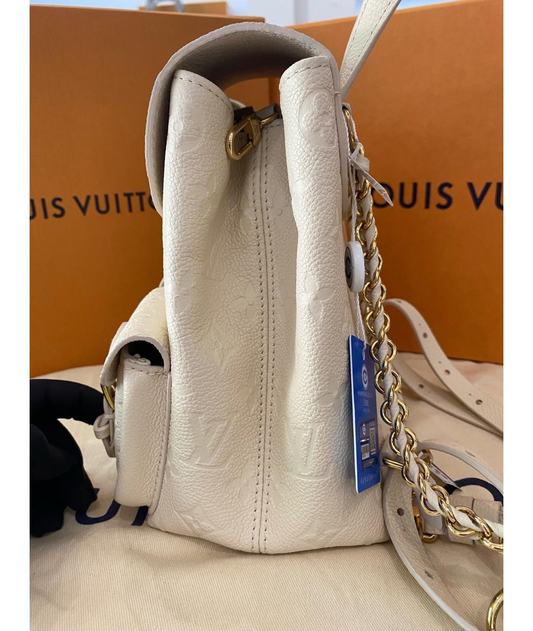 LOUIS VUITTON Бежевый кожаный рюкзак, фото 3