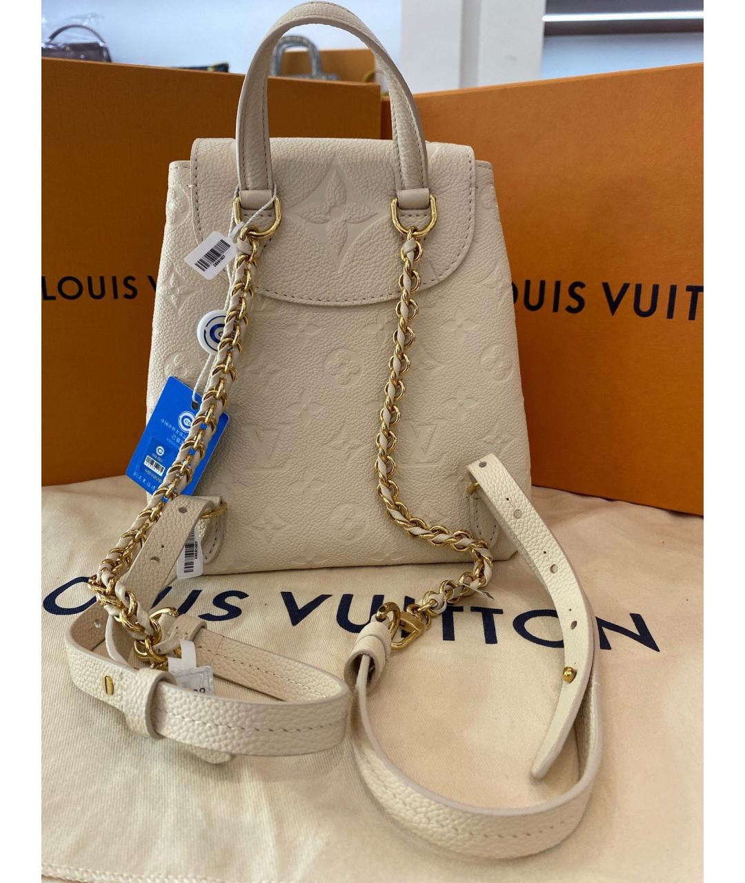 LOUIS VUITTON Бежевый кожаный рюкзак, фото 2