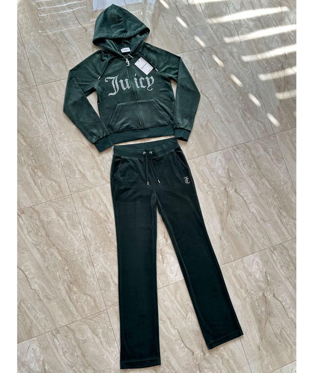JUICY COUTURE Зеленый велюровый спортивные костюмы, фото 3