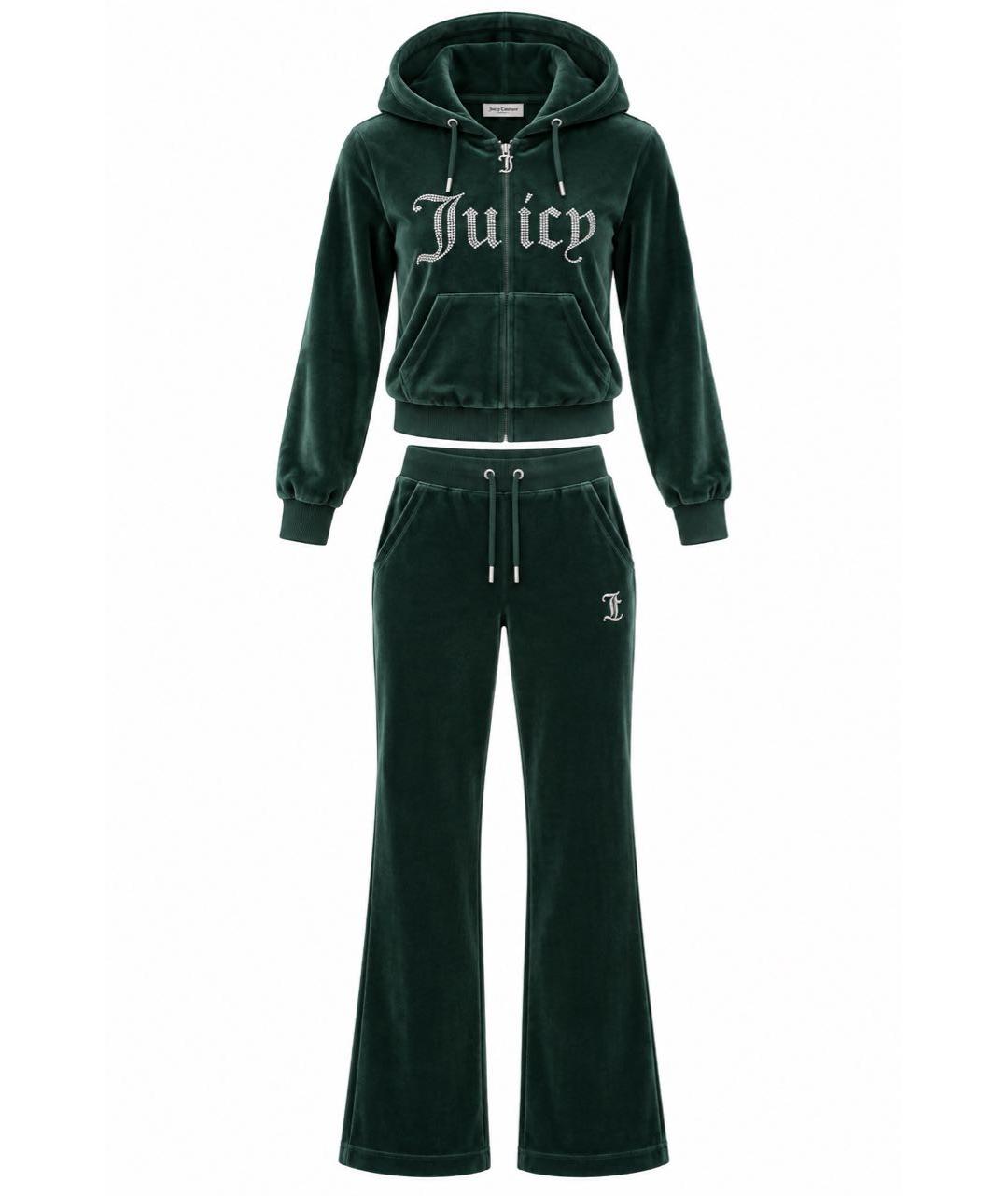 JUICY COUTURE Зеленый велюровый спортивные костюмы, фото 1